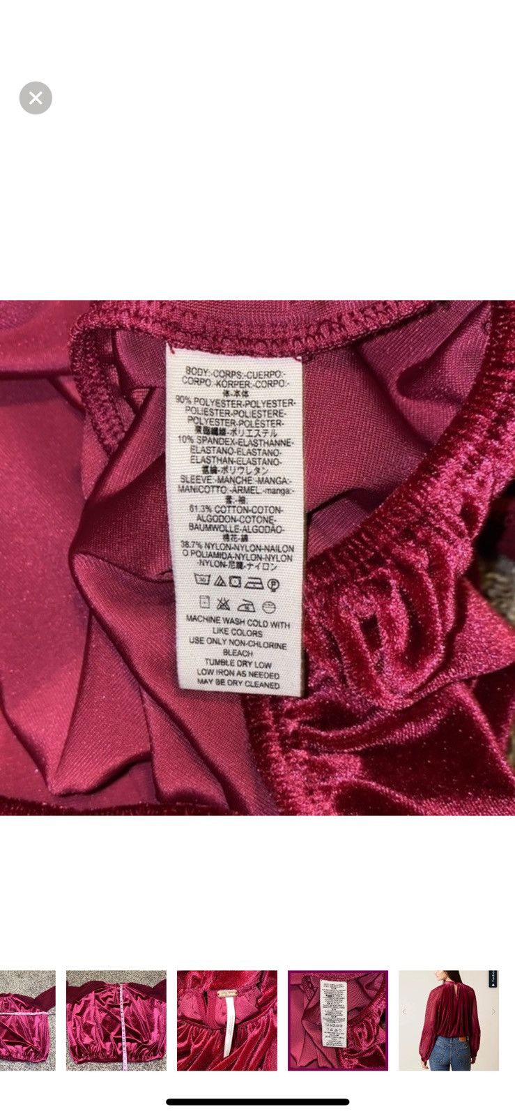 Free People Free people women’s xs velvet dream‎ top Size XS / US 0-2 / IT 36-38 - 8 Thumbnail