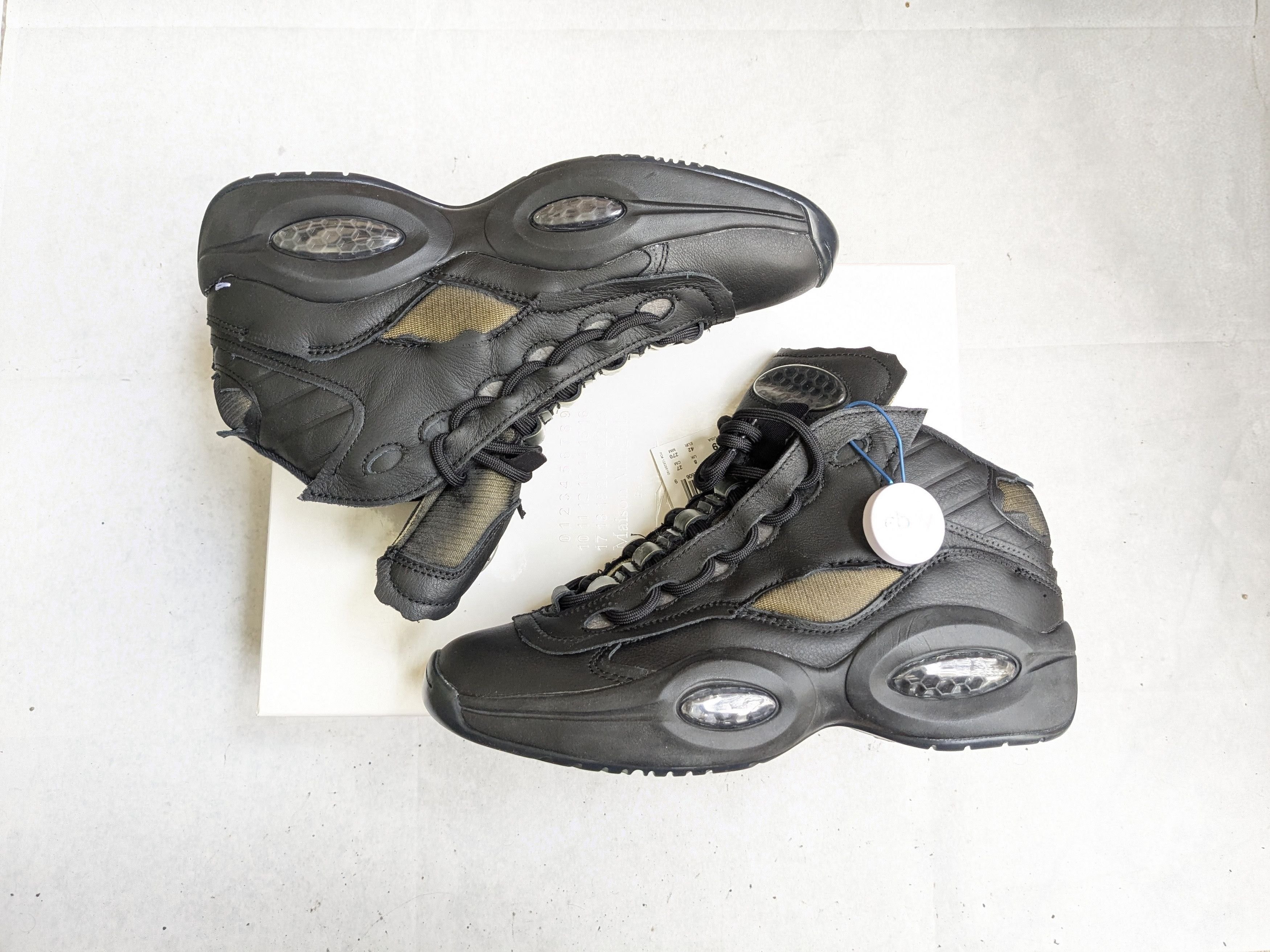 Maison Margiela Maison Margiela x Reebok Question Black 9.5 Leather Size US 9.5 / EU 42-43 - 1 Thumbnail