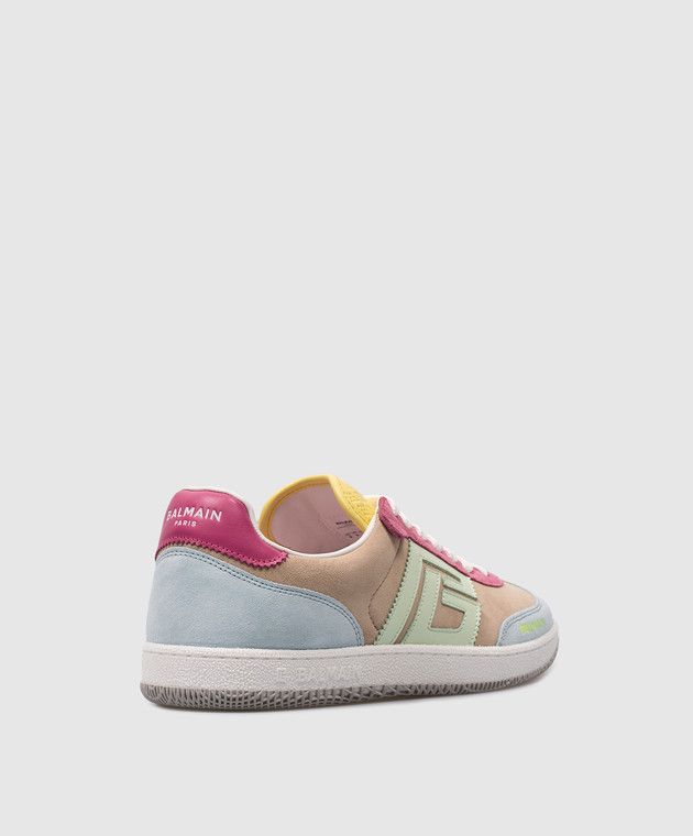 Balmain o1s1wg110925 Swan Logo Suede Sneakers in Multicolor Size US 10 / IT 40 - 3 Thumbnail