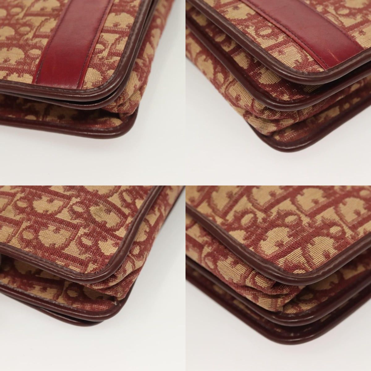 Dior DIOR Trotter Canvas Chain Shoulder Bag Red Gold Size ONE SIZE - 10 Thumbnail