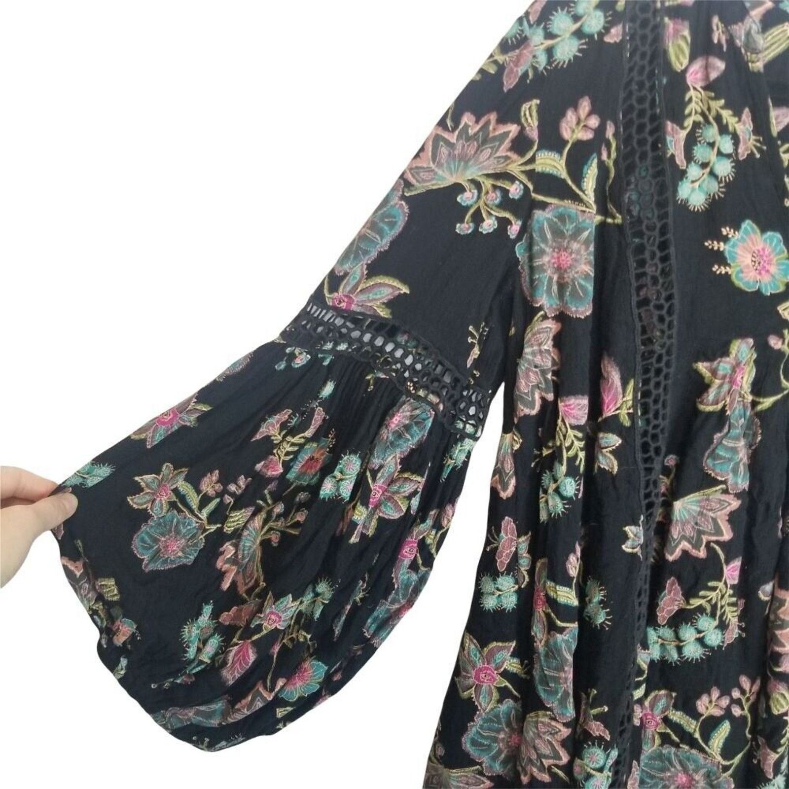 Free People Free People Just The Two Of Us Floral Tunic S Peasant Boho Size S / US 4 / IT 40 - 5 Thumbnail