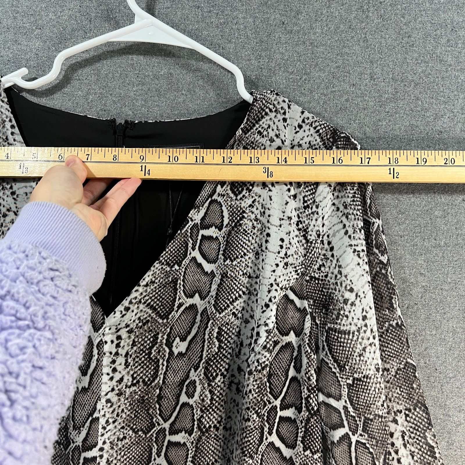 Other Sam Edelman Snakeskin Tiered Ruffle Midi Dress Grey Size L / US 10 / IT 46 - 11 Thumbnail