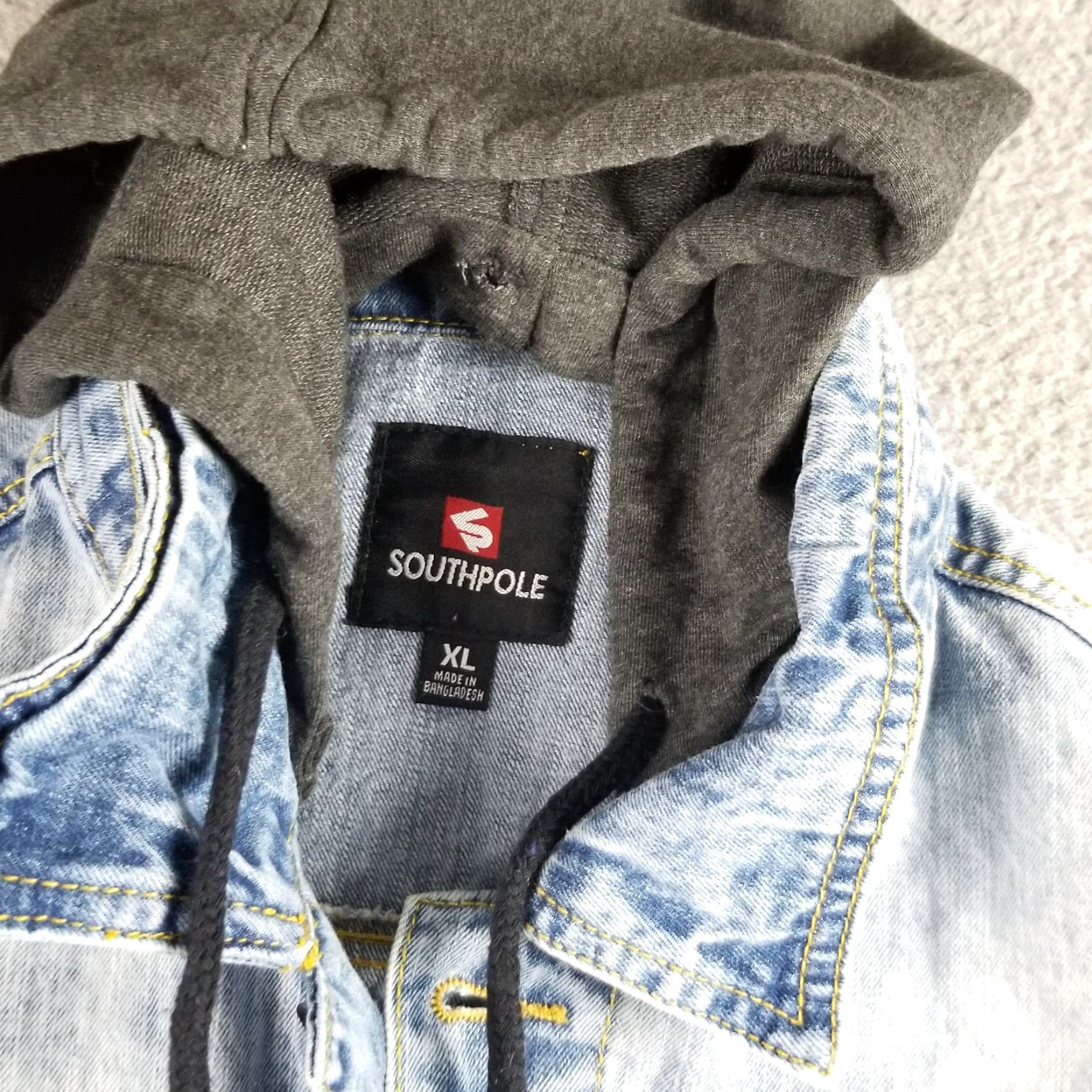 Southpole VINTAGE Southpole Jacket Men XL Hooded Denim Acid Wash Streetwear Hip Hop 90s Classic Size US XL / EU 56 / 4 - 6 Thumbnail