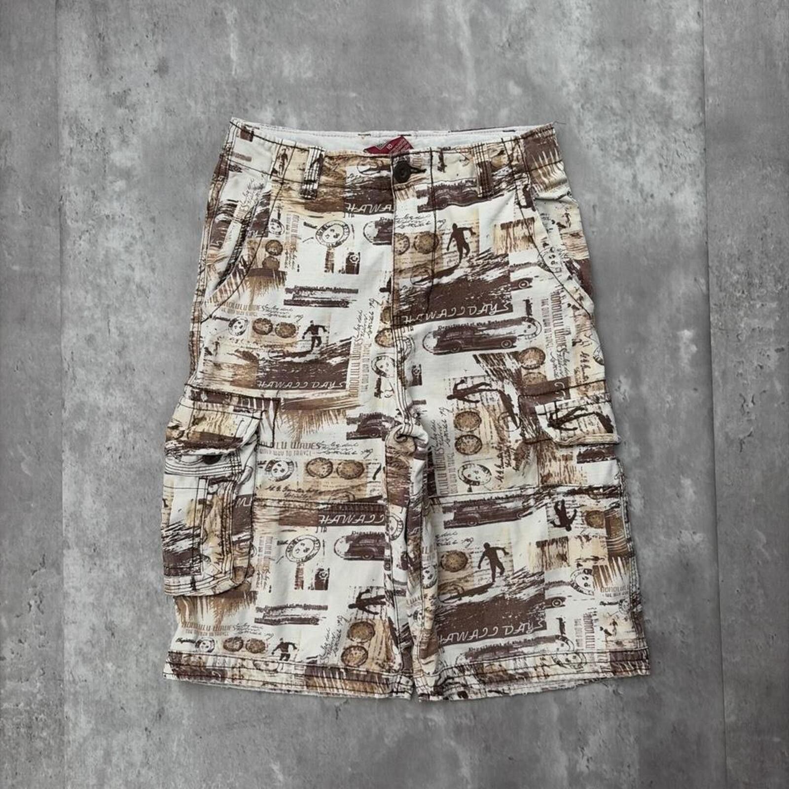 Faded Glory Y2K Brown Faded Glory Grunge Surf Baggy Cargo Shorts Size 42" / US 20 - 2 Thumbnail