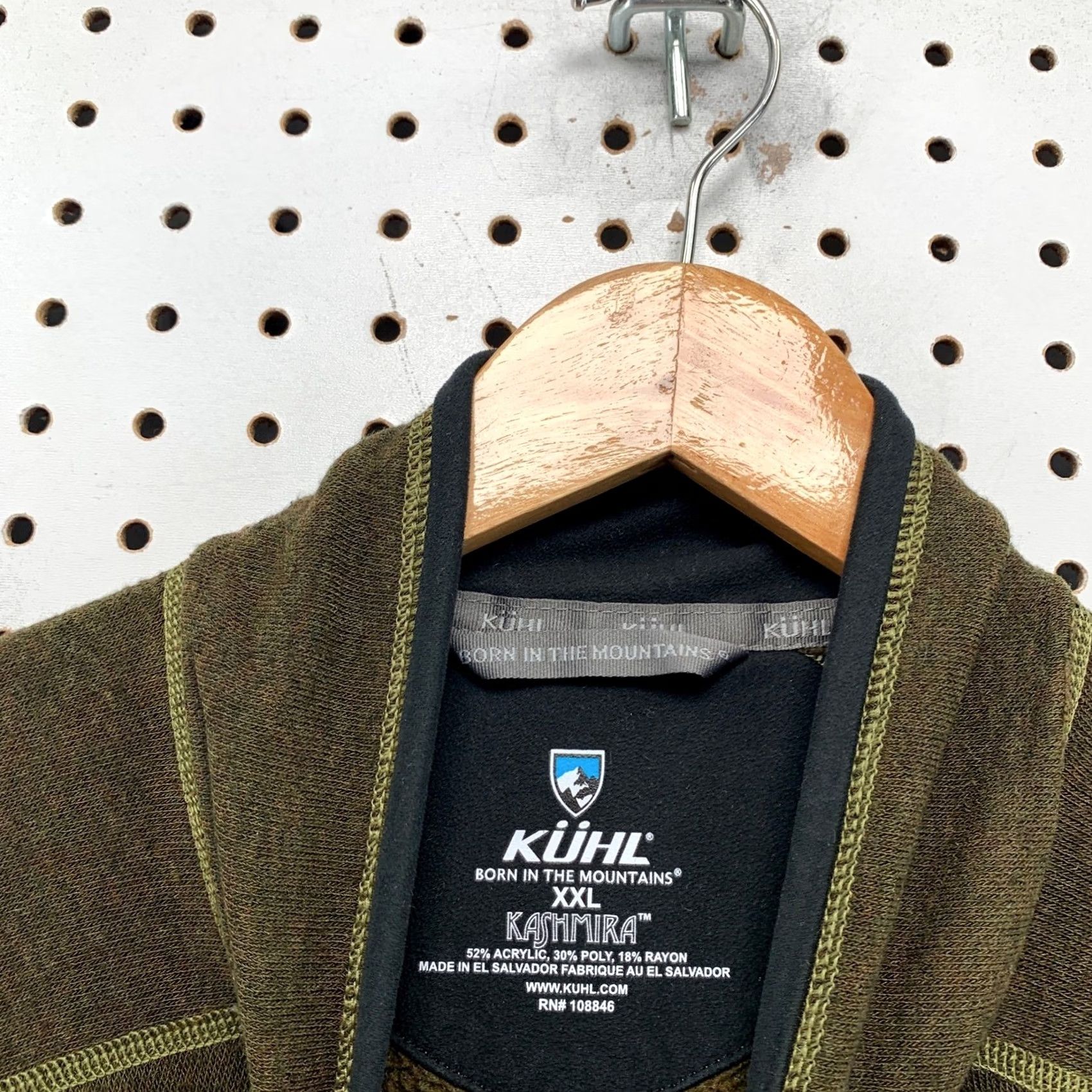 Olive Kuhl Kashmira Pullover Sweater Mens XXL Olive Green 1/4 Zip Performance Fleece Size US XXL / EU 58 / 5 - 3 Thumbnail