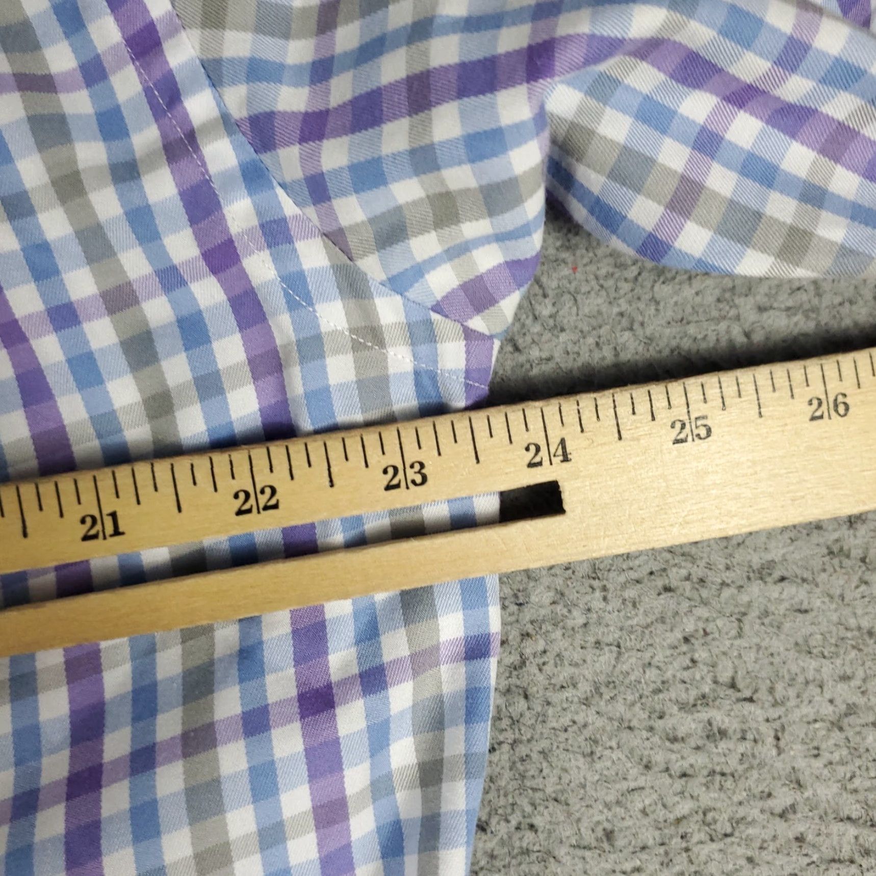 David Donahue David Donahue Shirt Mens Size 16 Blue Check Dress Button Up Long Sleeve Size 42R - 5 Thumbnail
