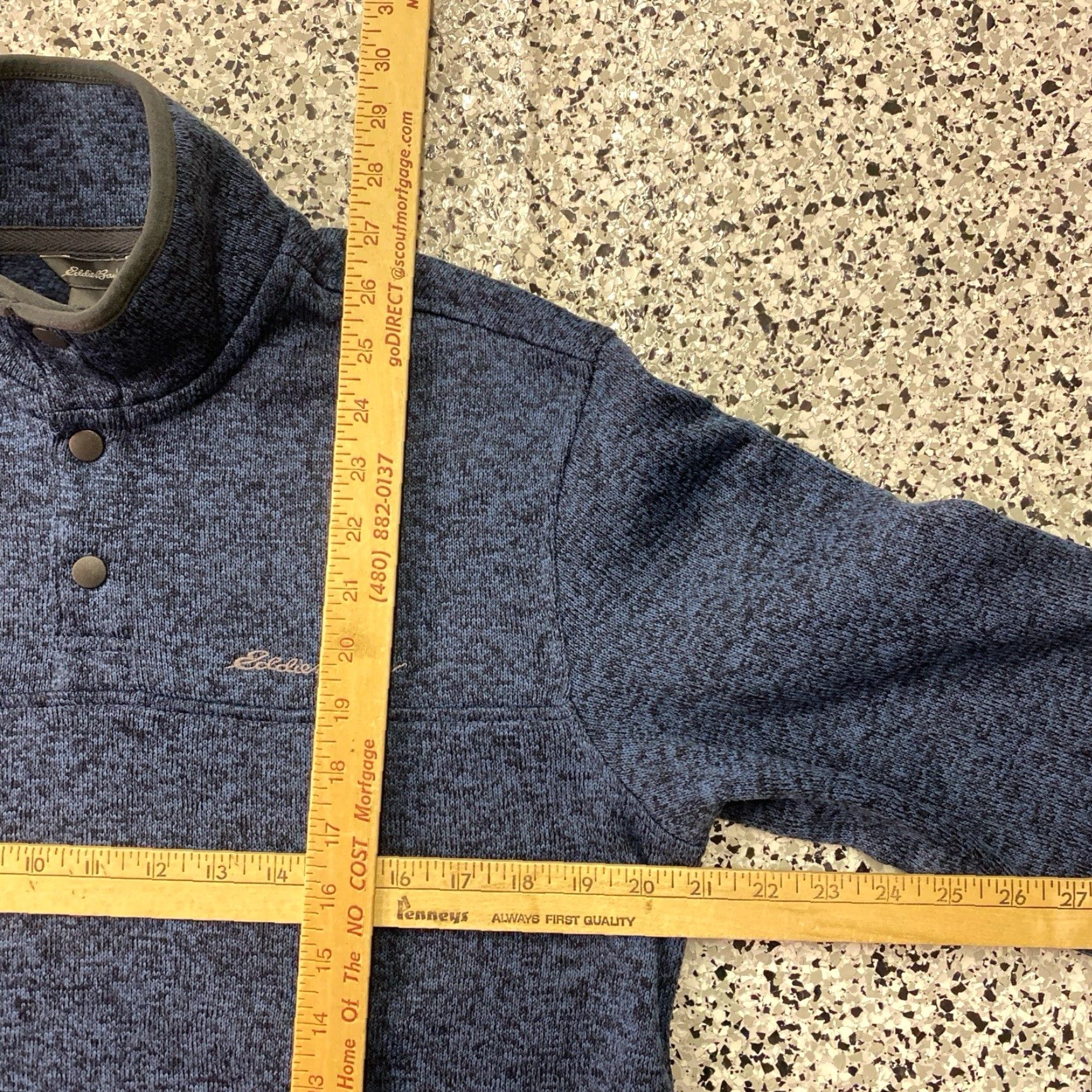 Eddie Bauer Eddie Bauer Fleece Sweater Men M Navy Blue Heather 1/4 Snap Pullover Casual Sweatshirt Size US M / EU 48-50 / 2 - 3 Thumbnail