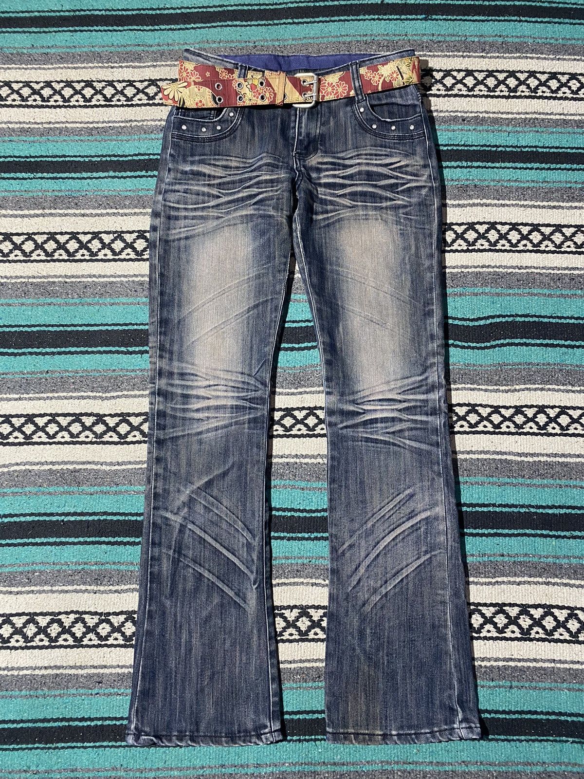 If Six Was Nine 2000s Unknown - Claw Zebra Bootcut Denim Jean Size US 30 / EU 46 - 1 Thumbnail