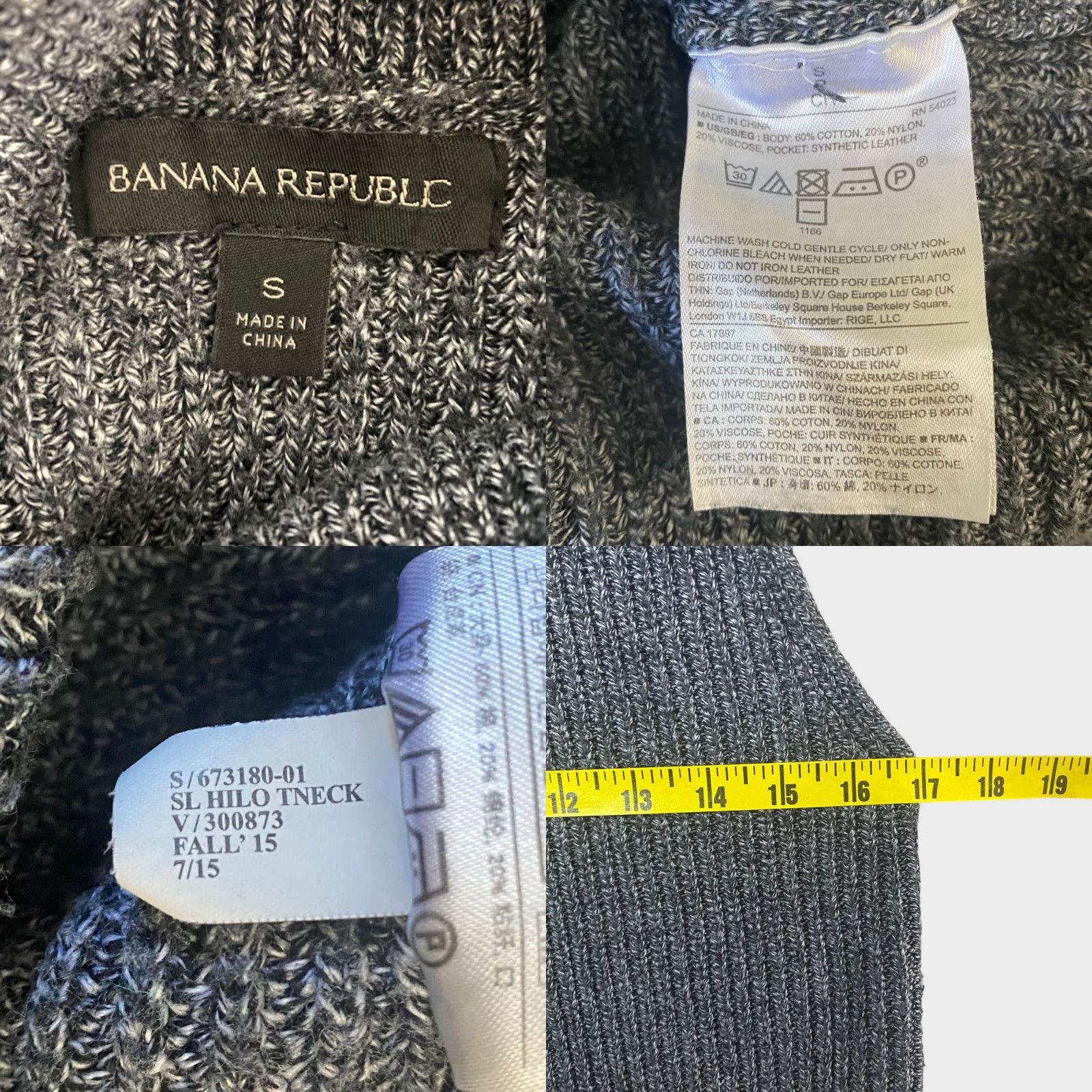 Banana Republic Banana Republic Sleeveless Turtleneck Sweater Women's Small Gray HILO Ribbed Top Pocketed Pullover Size S / US 4 / IT 40 - 8 Thumbnail