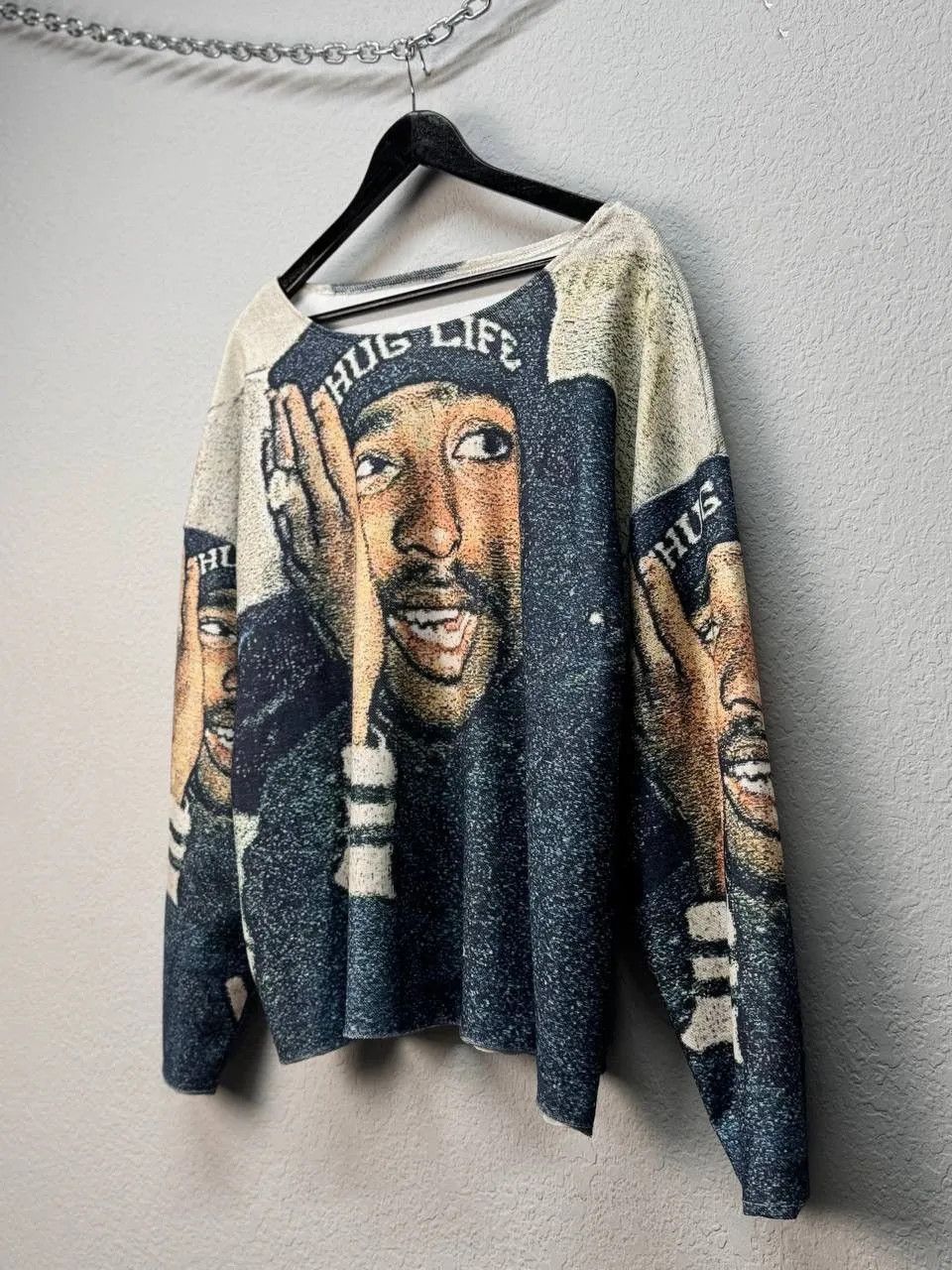 Tupac Shakur 2Pac Bling Big Face Hip Hop Rap T Shirt
