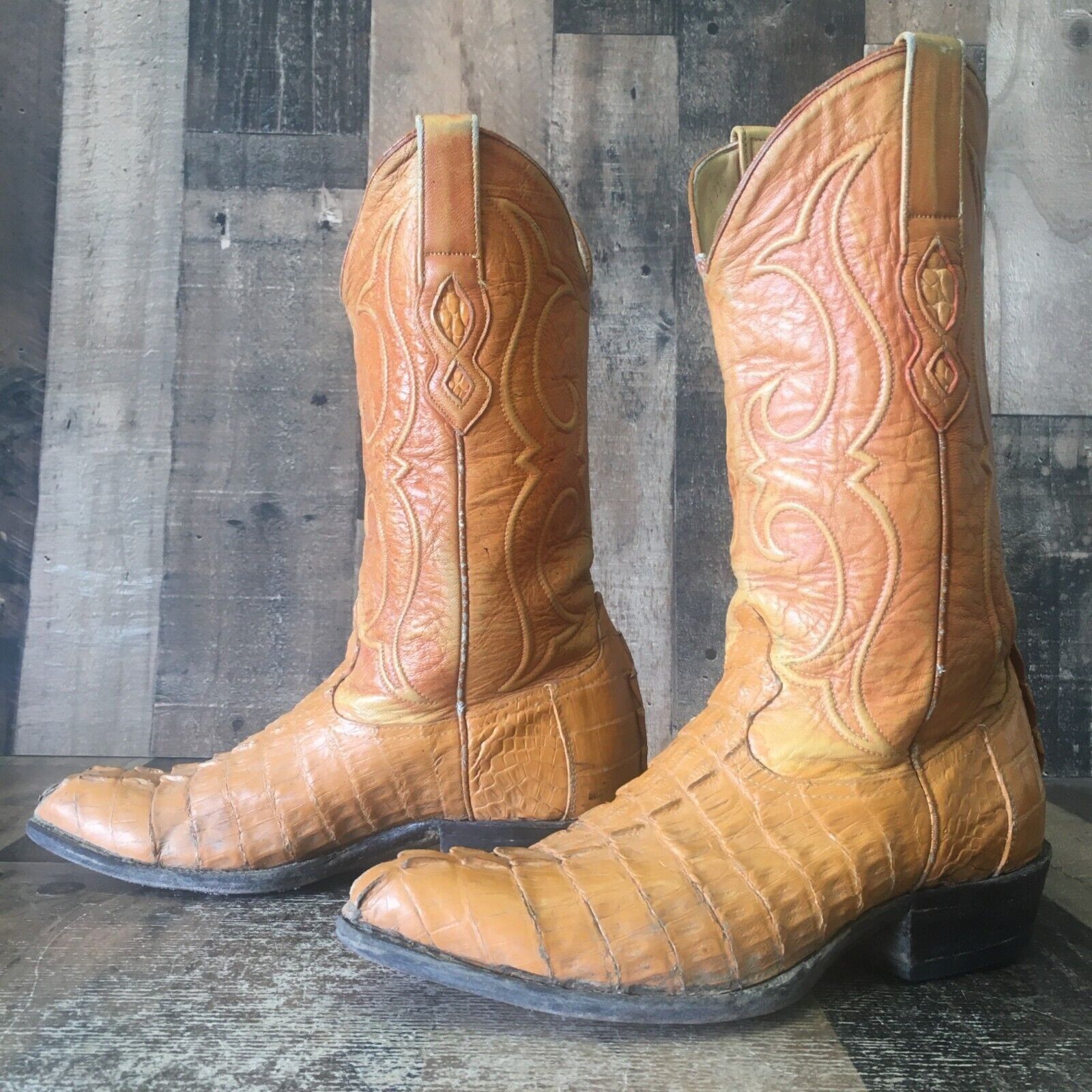 Vintage Los Altos Vintage Caiman Tail Western Cowboy Boots Mens 9 EE Size US 9 / EU 42 - 5 Thumbnail
