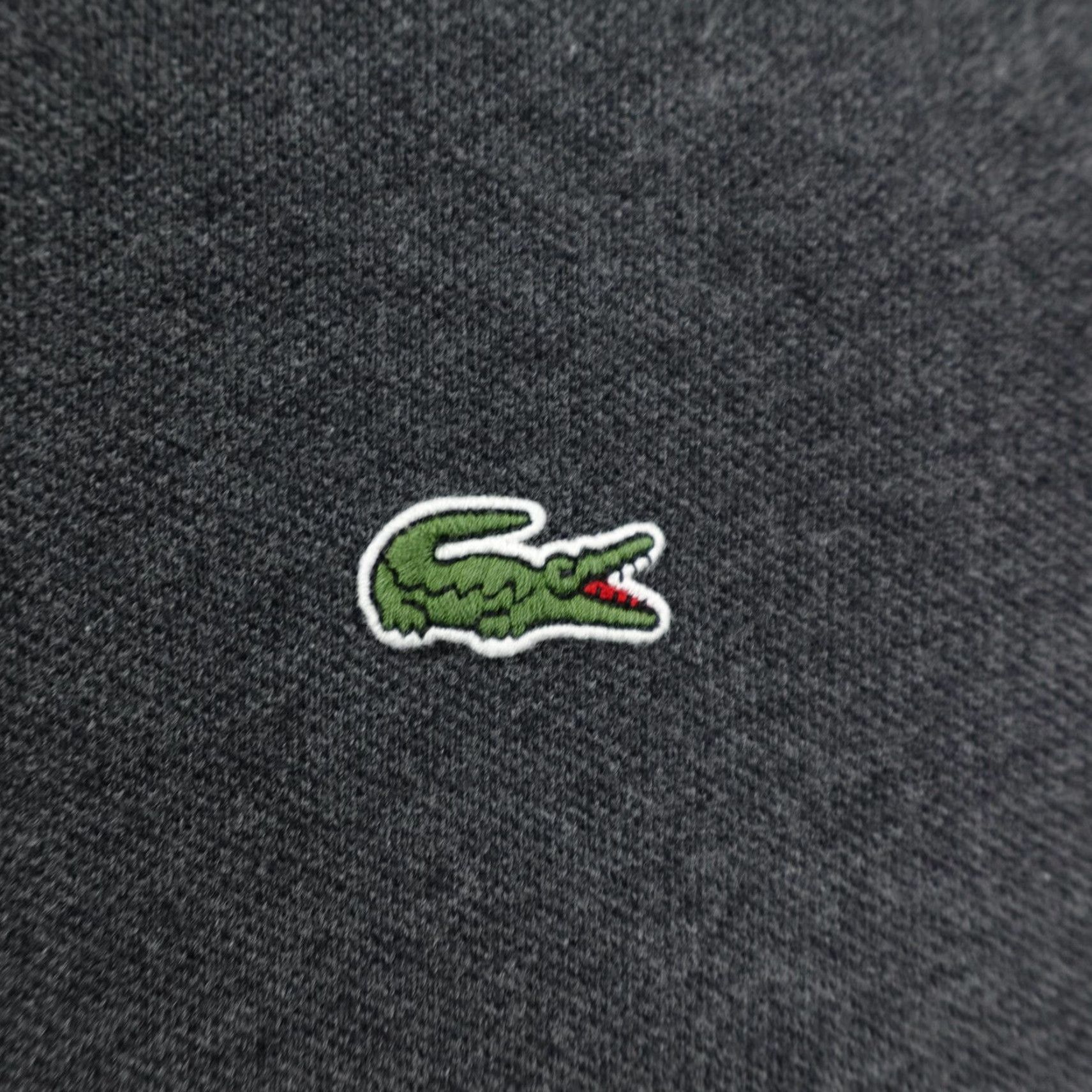 LACOSTE Polo Shirt Mens XL Gray Slim Fit Short Sleeve Croc Logo Pique Cotton - Solid, 100% Cotton, Slim Fit, Casual Wear, Regular Size, Men Polos