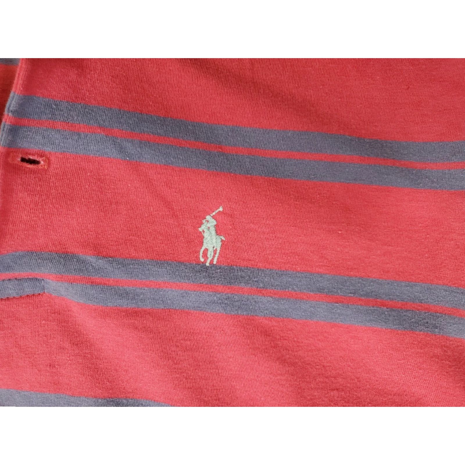 Polo Ralph Lauren VINTAGE Polo Ralph Lauren Women's Polo Shirt L Pink Striped Made USA Size L / US 10 / IT 46 - 2 Thumbnail