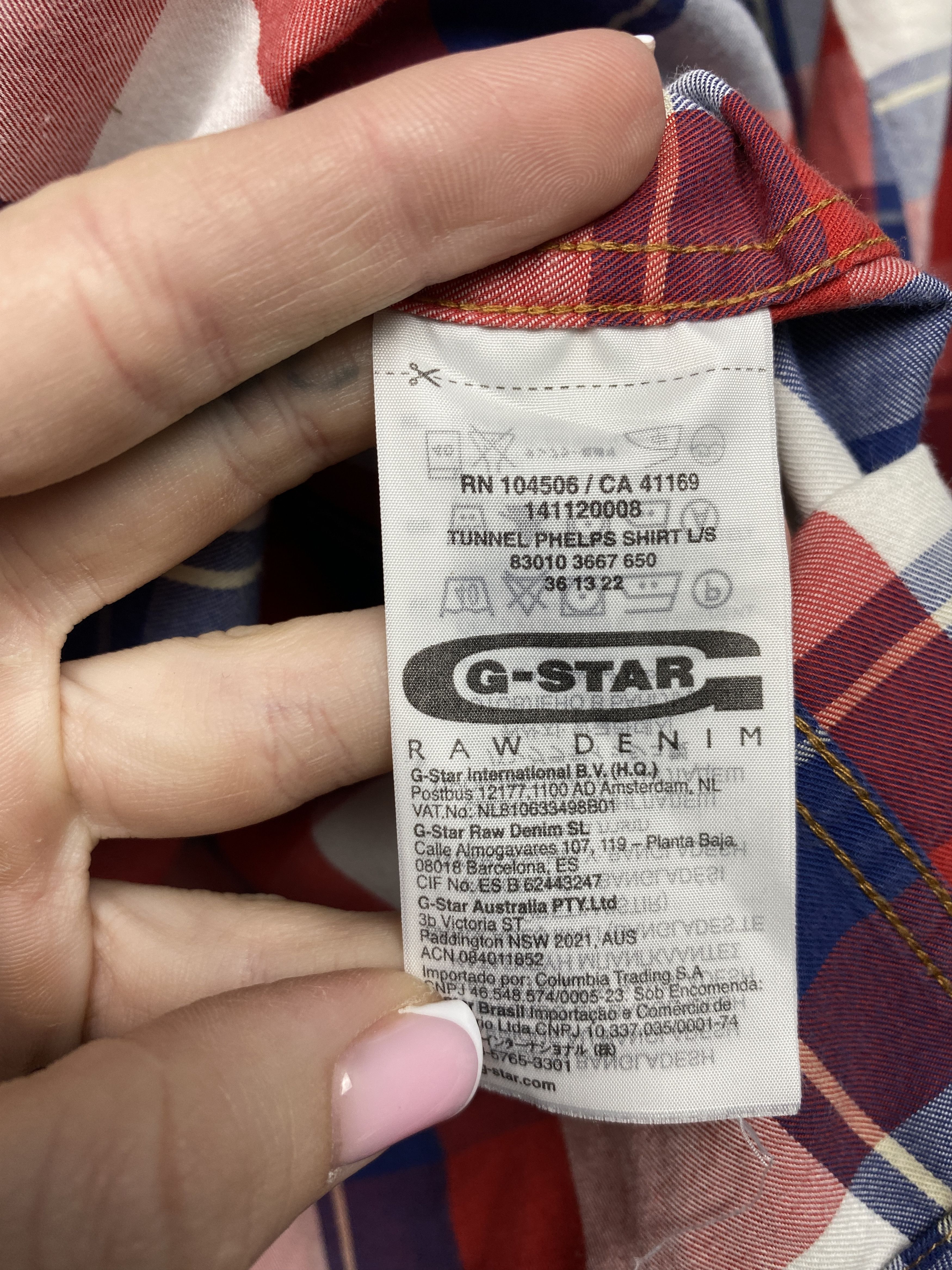 G-Star G Star Raw Vintage Mens Long Sleeve Plaid Shirt Size US M / EU 48-50 / 2 - 5 Thumbnail