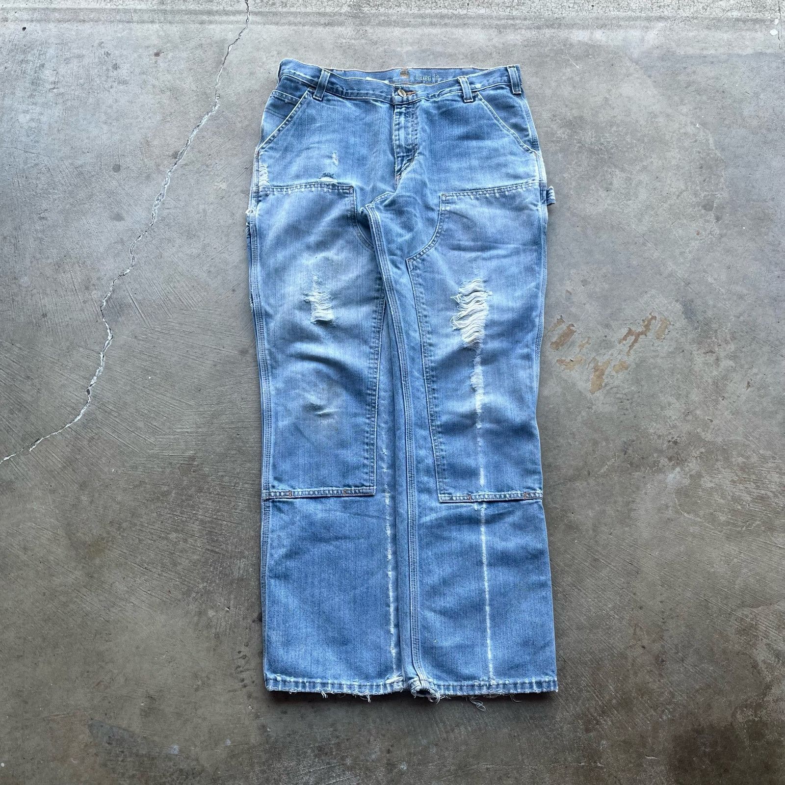 Vintage VINTAGE CARHARTT DOUBLE KNEE JEANS BAGGY 36X32 LOOSE FIT Size US 36 / EU 52 - 2 Thumbnail