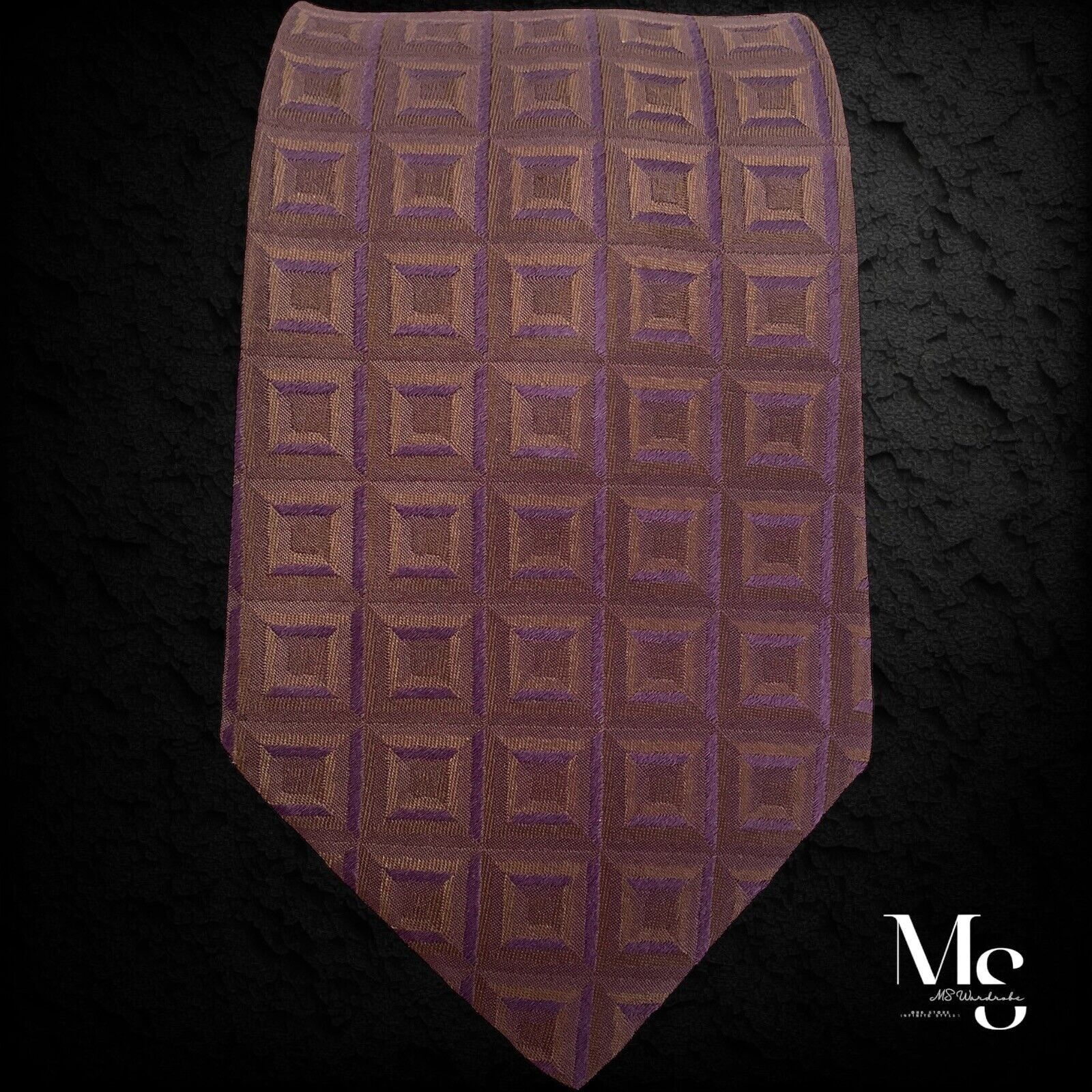 Aquascutum AQUASCUTUM OF LONDON Burgundy Geometric Silk Tie H.C Canada Size ONE SIZE - 5 Thumbnail