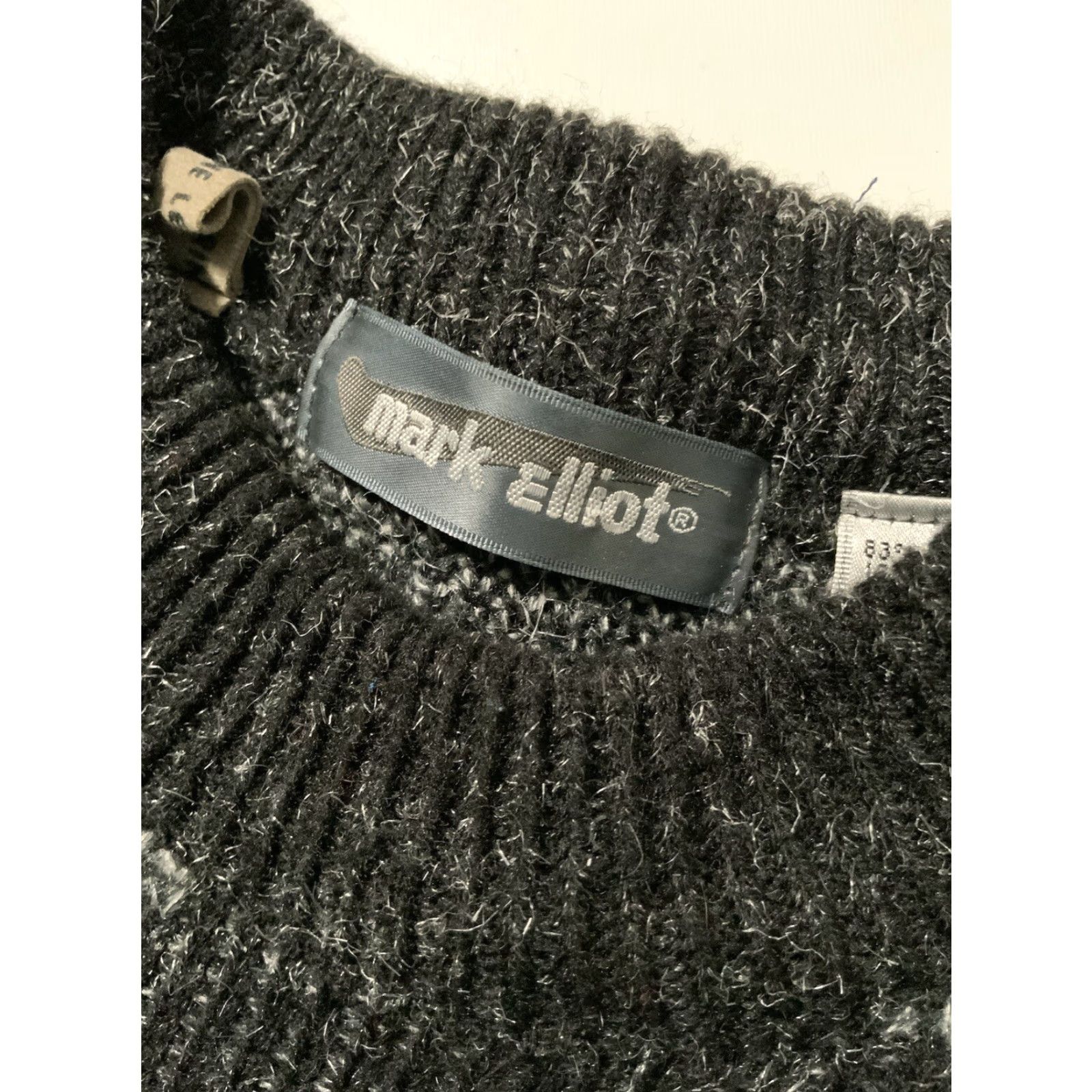 Vintage VINTAGE 80s Mark Elliot Wool Blend Leather Trim Knit Crewneck Pullover Sweater M Size US M / EU 48-50 / 2 - 5 Thumbnail