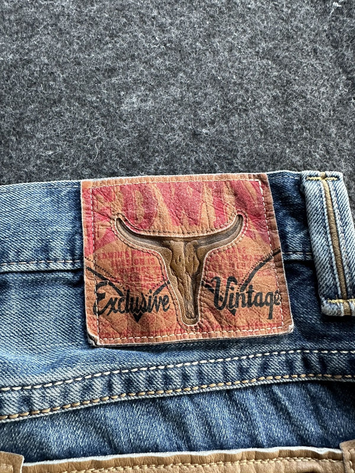 Edwin Vintage Edwin Bulls Head XV Distressed Faded Denim D495 Size US 34 / EU 50 - 8 Thumbnail
