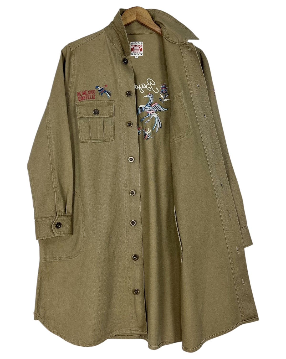 Mexicana Vintage Boho Folk Embroidered Longline Work Shirt Size L / US 10 / IT 46 - 3 Thumbnail