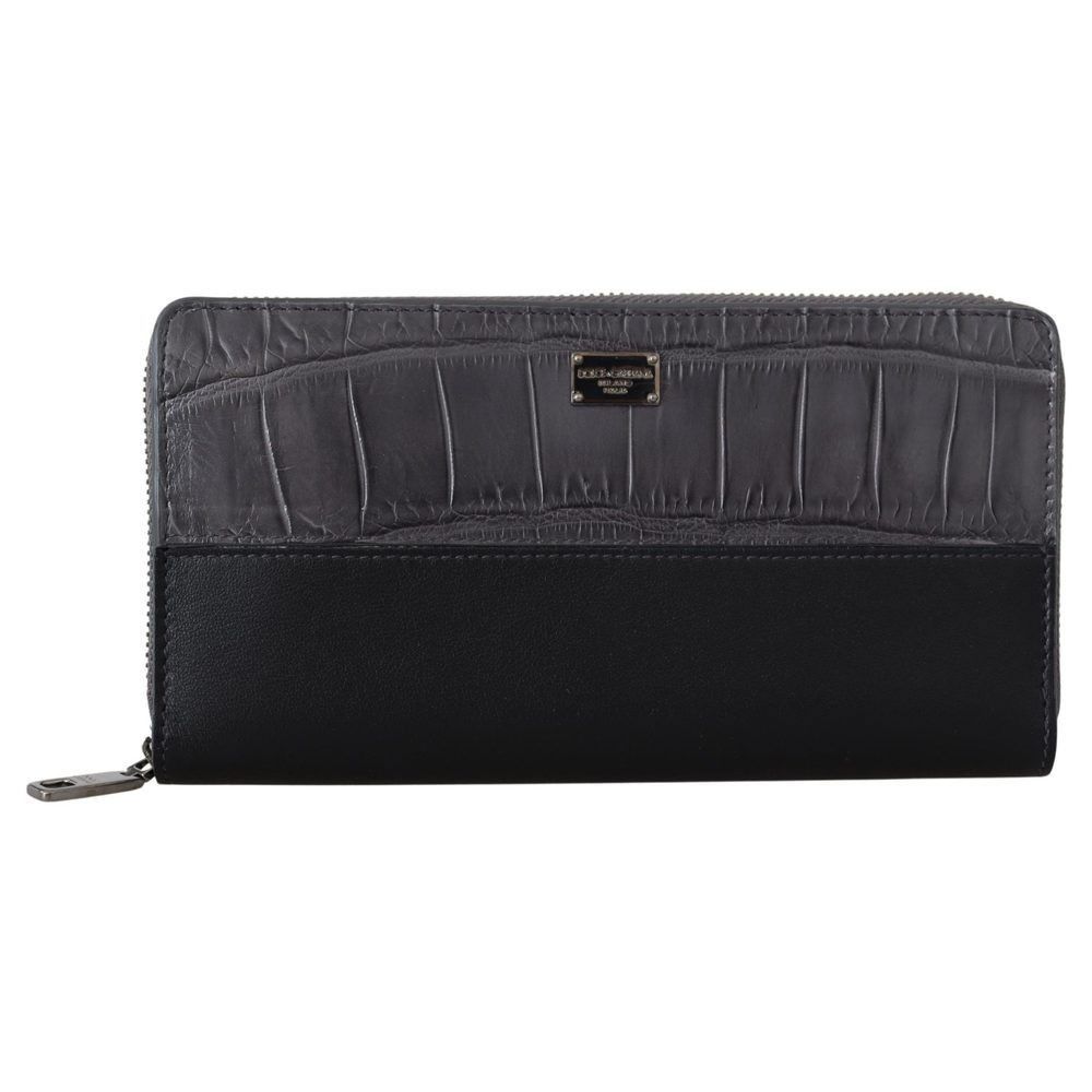 Dolce & Gabbana Dolce & Gabbana Black Zip Around Continental Clutch Leather Size ONE SIZE - 1 Thumbnail
