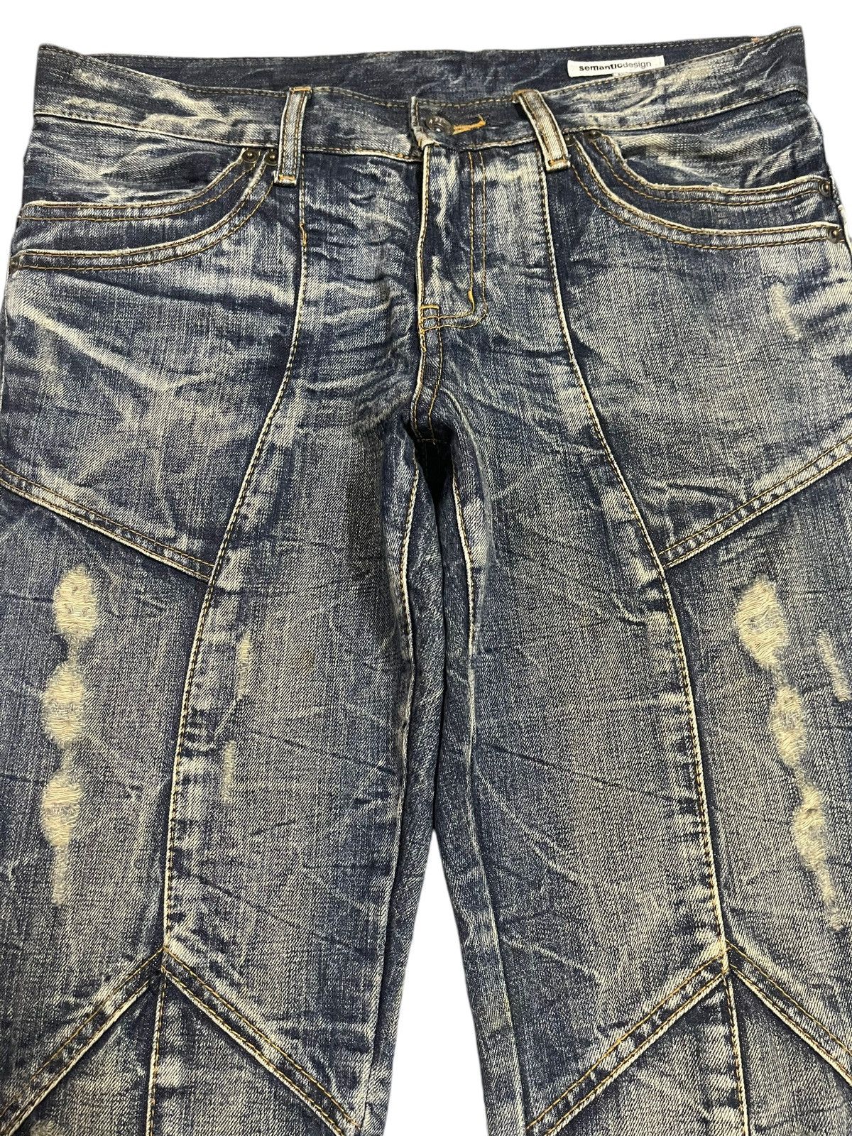 semanticdesign Vintage Japanese Semantic Design Distressed Wide Legs Jeans Size US 34 / EU 50 - 3 Thumbnail