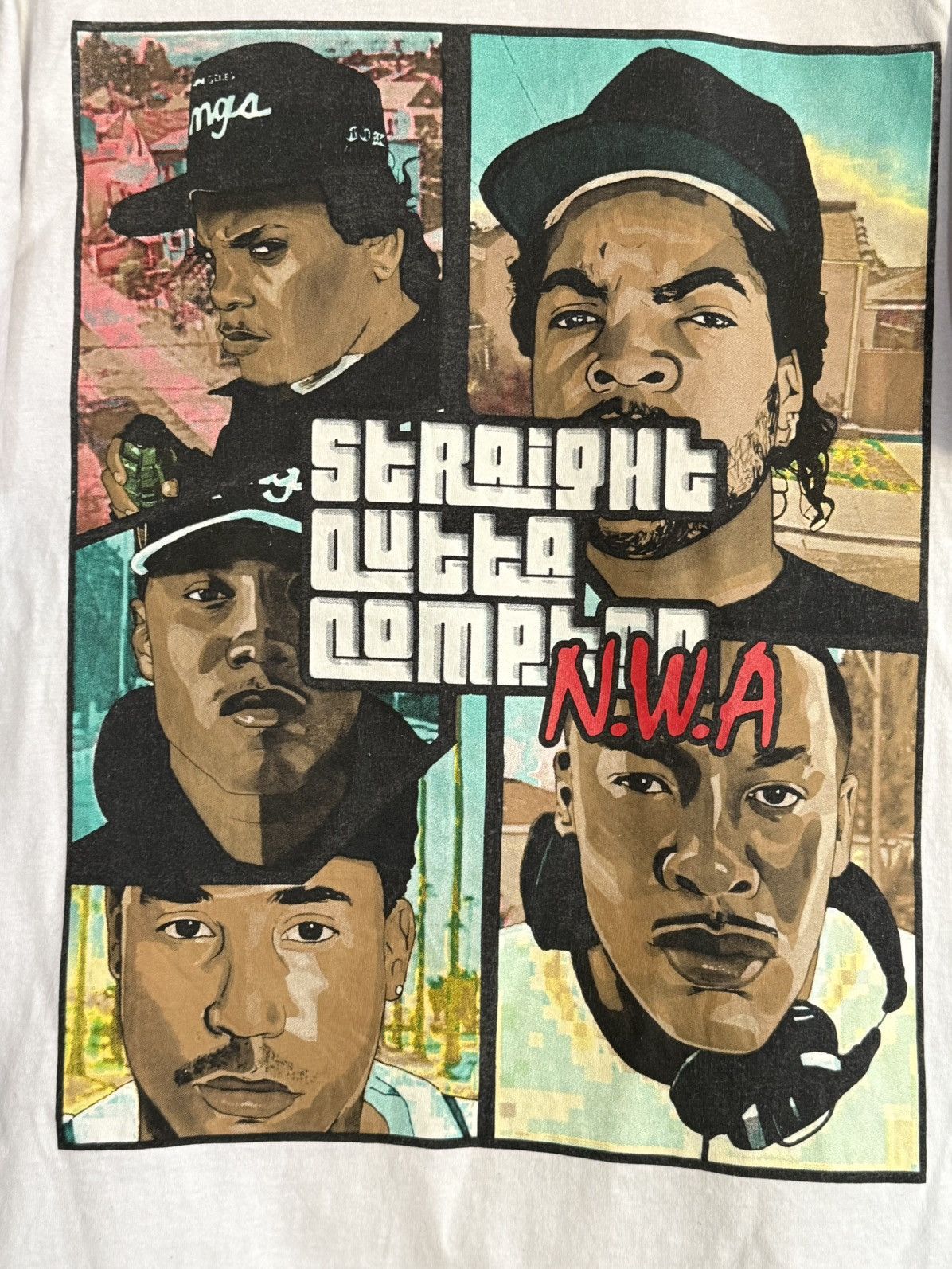 Band Tees × Rap Tees × Vintage Vintage N.W.A Staight Outta Compton Rap Tee Size US L / EU 52-54 / 3 - 2 Thumbnail