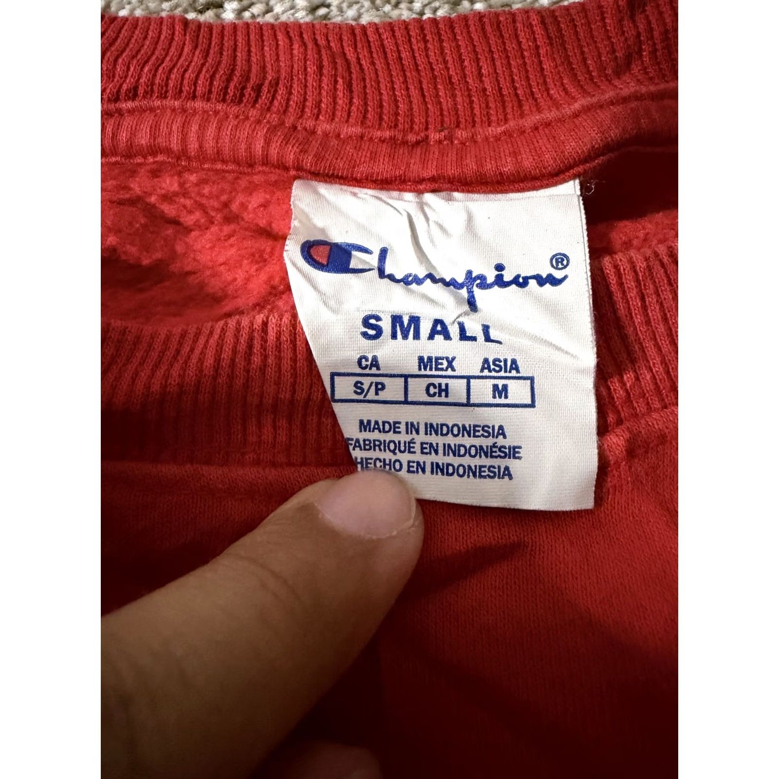 Champion Champion Sweatshirt Mens Small Red Fleece Pullover Crewneck Graphic Logo Size US S / EU 44-46 / 1 - 5 Thumbnail
