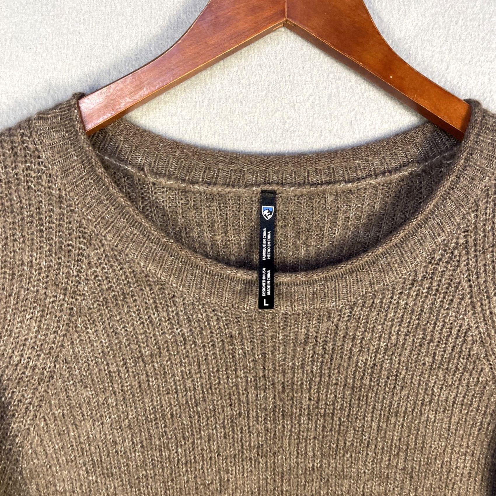 Vintage KUHL Mens L Skyla Sweater Brown Taupe Ribbed Knit Crewneck Pullover 4422 Size US L / EU 52-54 / 3 - 2 Thumbnail