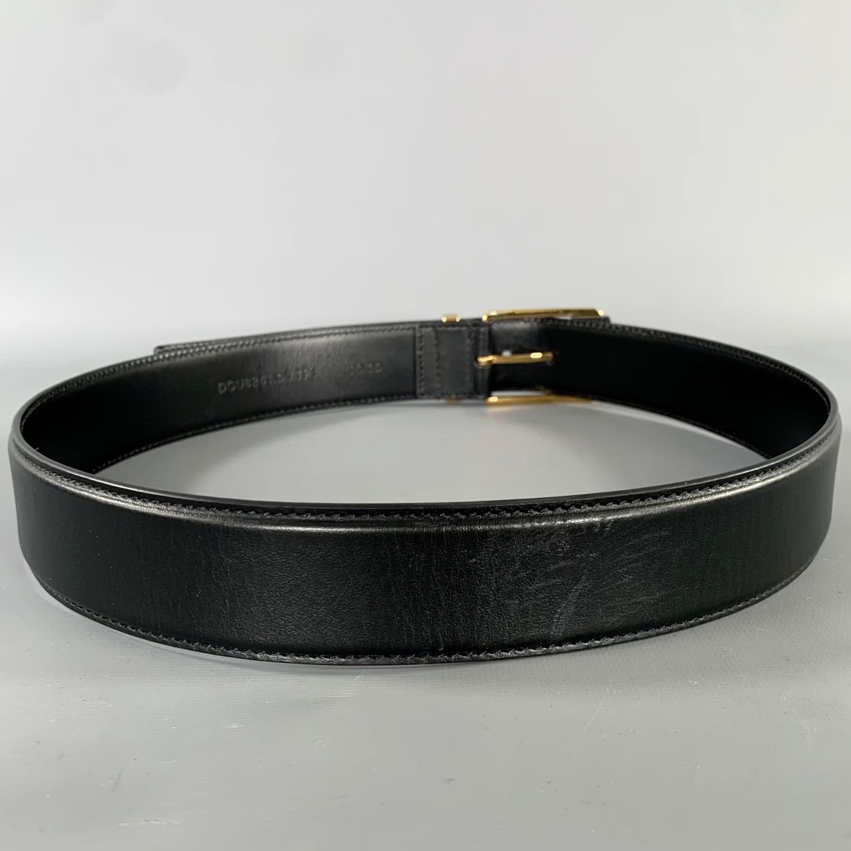 Versace VERSACE Size 36 Black Gold Greca Goddess Leather Belt Mens Adult Black Gold Greca Goddess Leather Belt Size 36 - 3 Thumbnail