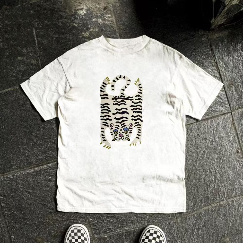 Japanese Brand × Vintage White retro tiger print t-shirt Size US M / EU 48-50 / 2 - 1 Thumbnail
