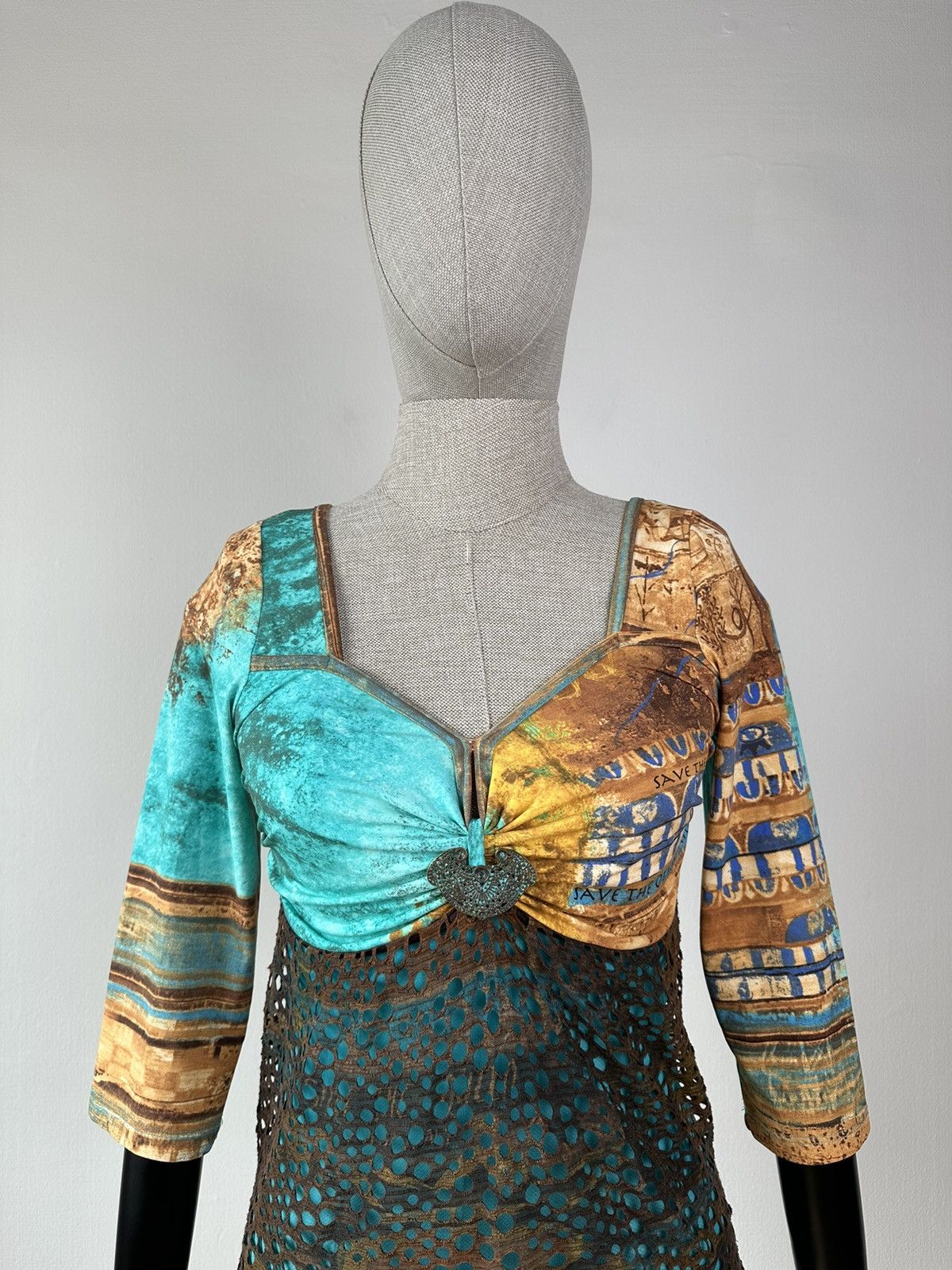 Other Save the Queen 3/4 Sleeve Mesh Top Blouse like Gaultier Size L / US 10 / IT 46 - 6 Thumbnail