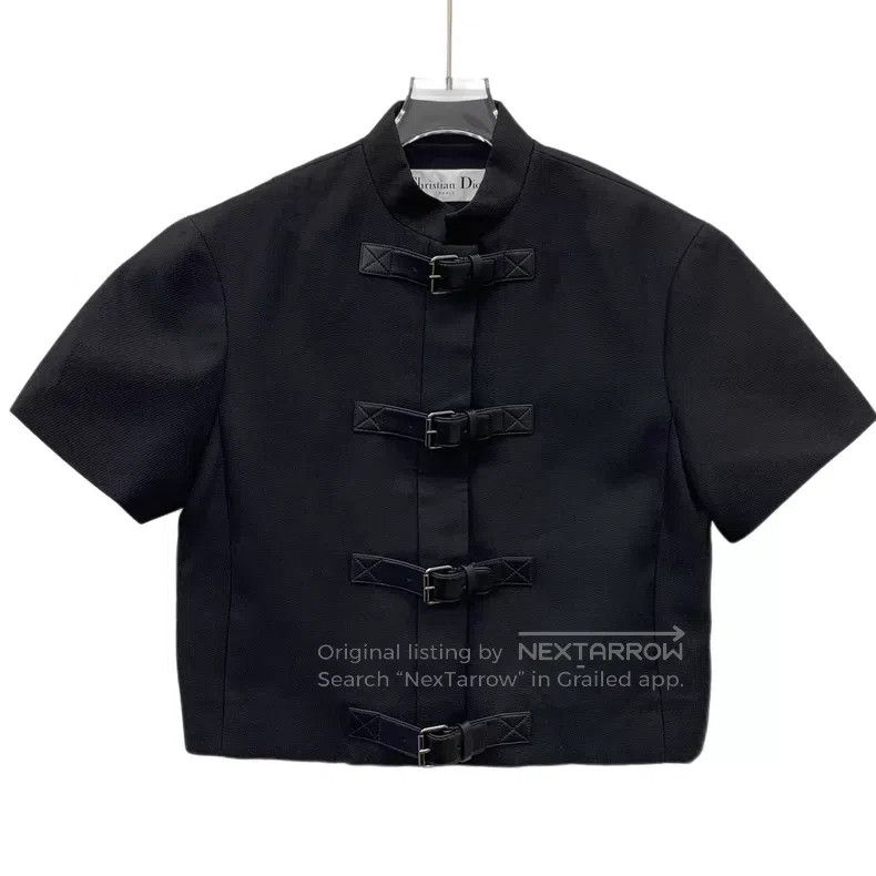 Dior Dior Black leather buckle design wool short sleeves Size XS / US 0-2 / IT 36-38 - 1 Thumbnail
