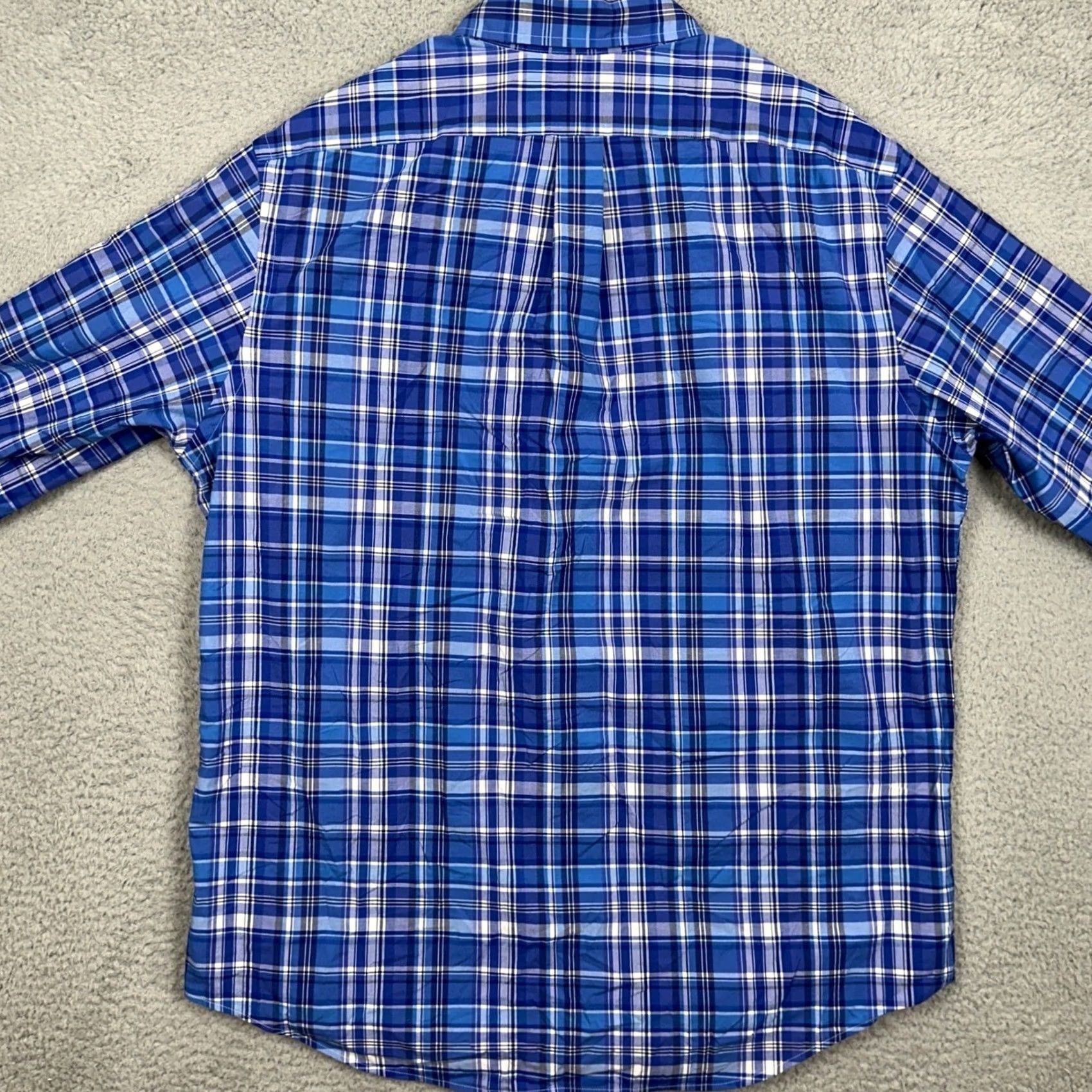 Ralph Lauren Ralph Lauren Shirt Mens XL Blue Dress Classic Fit Tartan Plaid Stretch Pony Button-Up Long Sleeve Size 46R - 3 Thumbnail