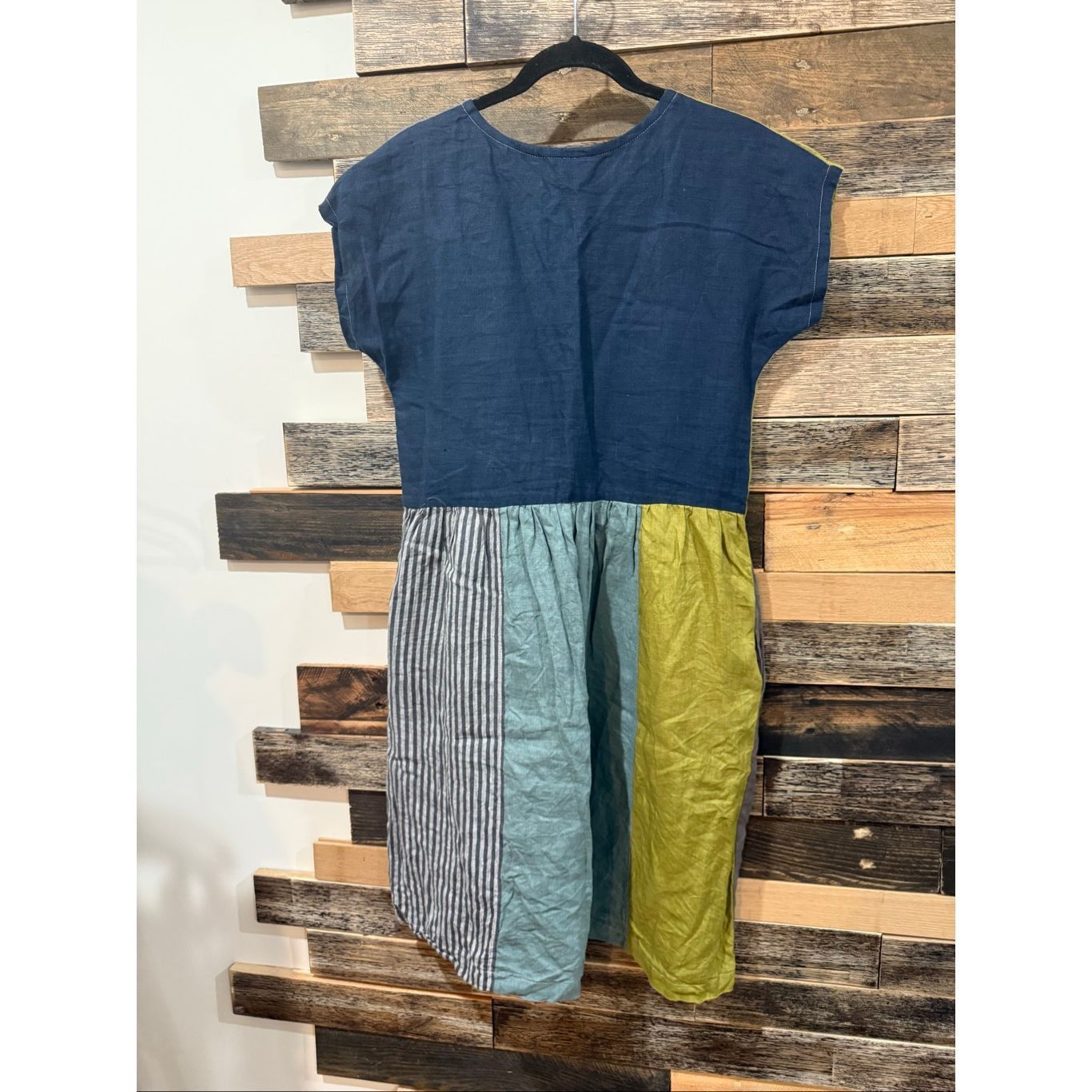 Advisry Clothing Conscious Clothing linen patchwork dress sz Small Size S / US 4 / IT 40 - 2 Thumbnail