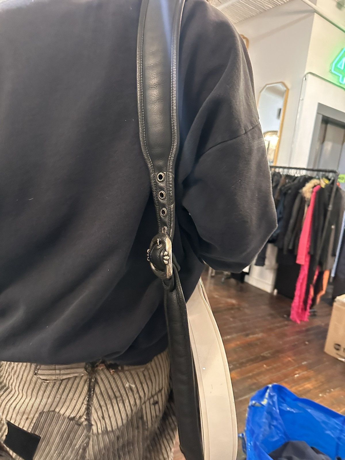 Chrome Hearts CHROME HEARTS LEATHER CROSS GUITAR STRAP GUN SLINGER BELT Size ONE SIZE - 5 Thumbnail