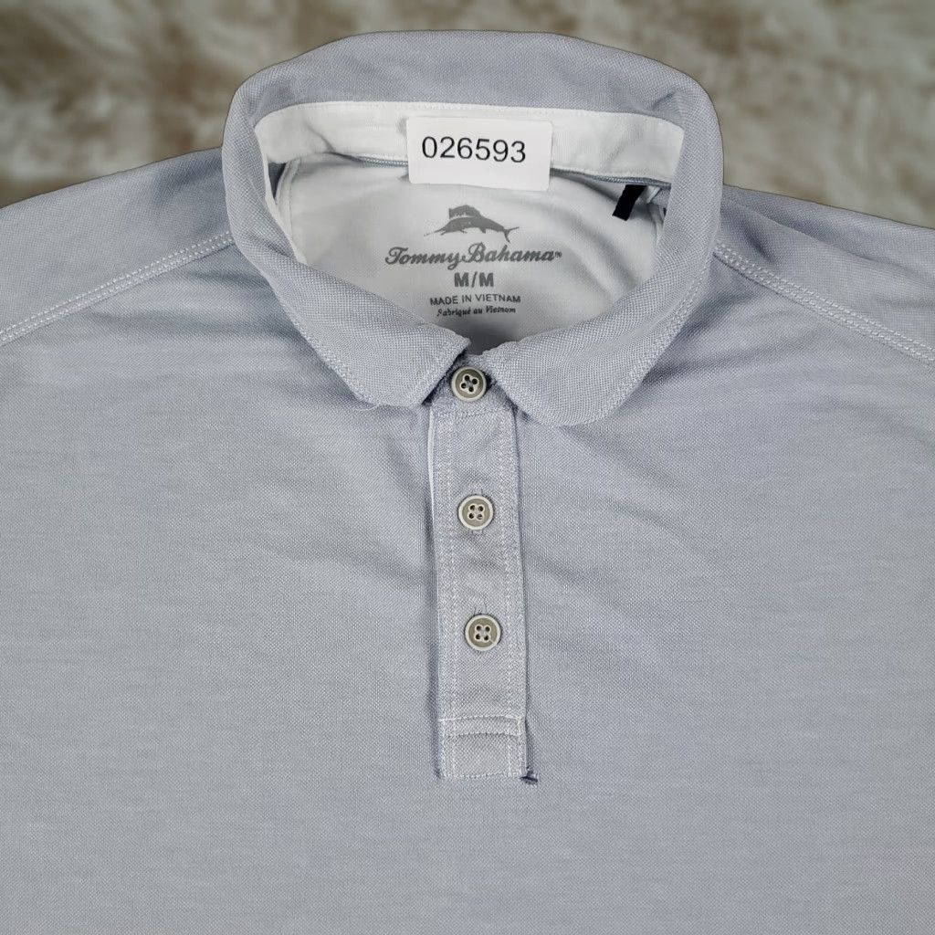 Tommy Bahama VINTAGE Tommy Bahama Polo Shirt Mens Medium Gray Classic Polo Shirt Adult Medium Gray USP Logo Island Zone Casual Short Sleeve Men's Polo Size US M / EU 48-50 / 2 - 1 Thumbnail