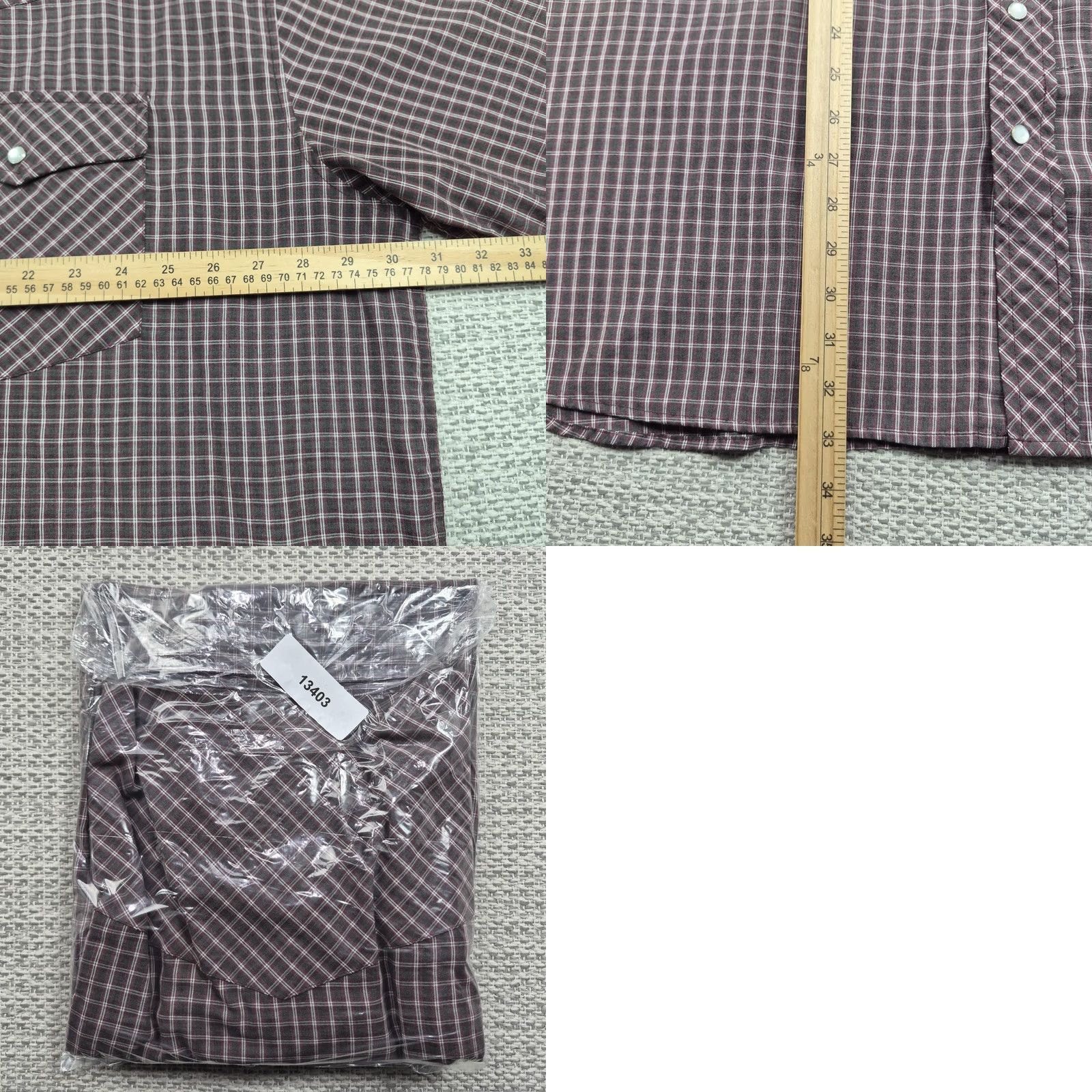 Vintage VINTAGE Outlaw Western Wear Shirt Mens Big 3X Plaid Short Sleeve Western Size US XXL / EU 58 / 5 - 8 Thumbnail