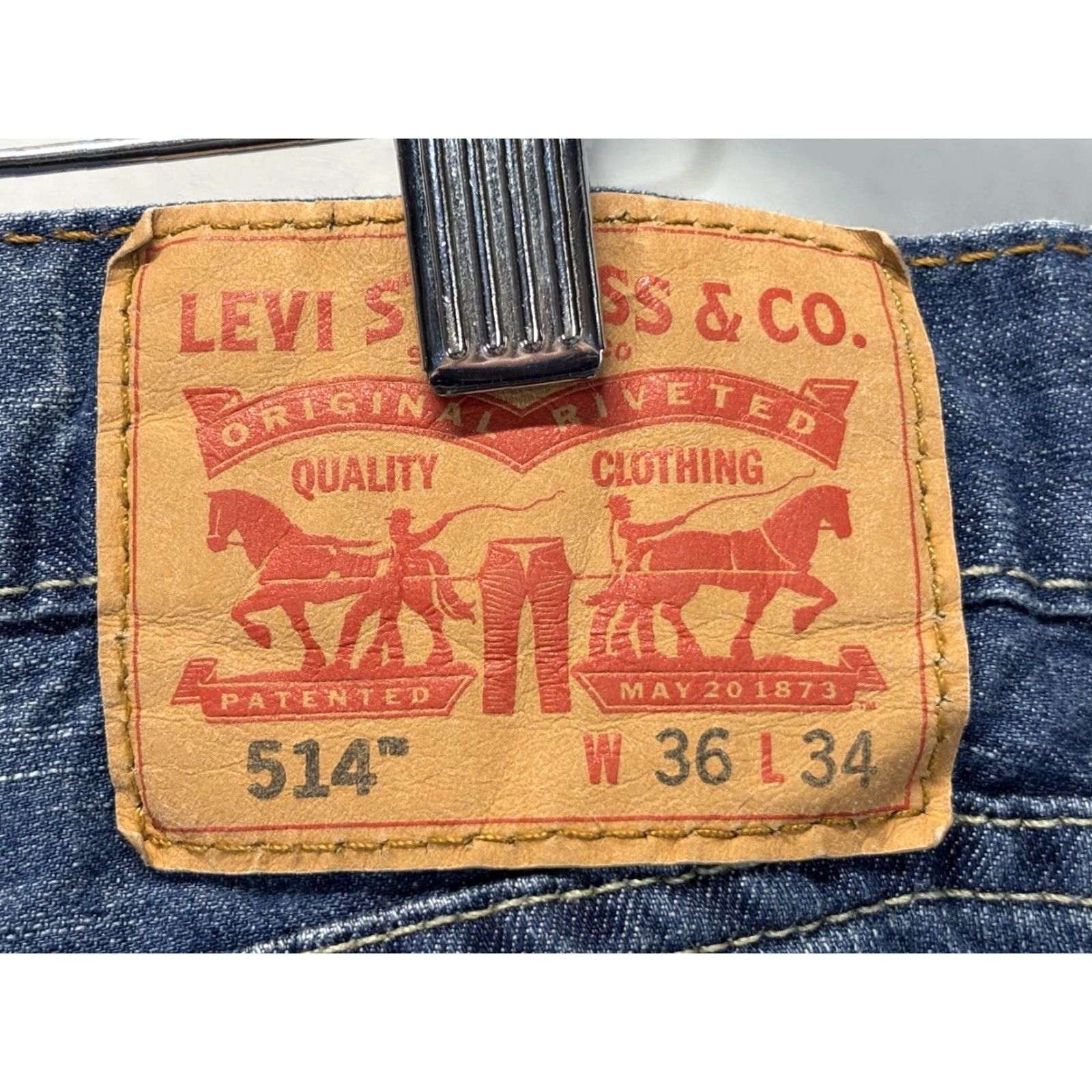 Levi's Levi's 514 Jeans Men 36X34 Blue Denim Straight Mid Rise Size US 36 / EU 52 - 5 Thumbnail