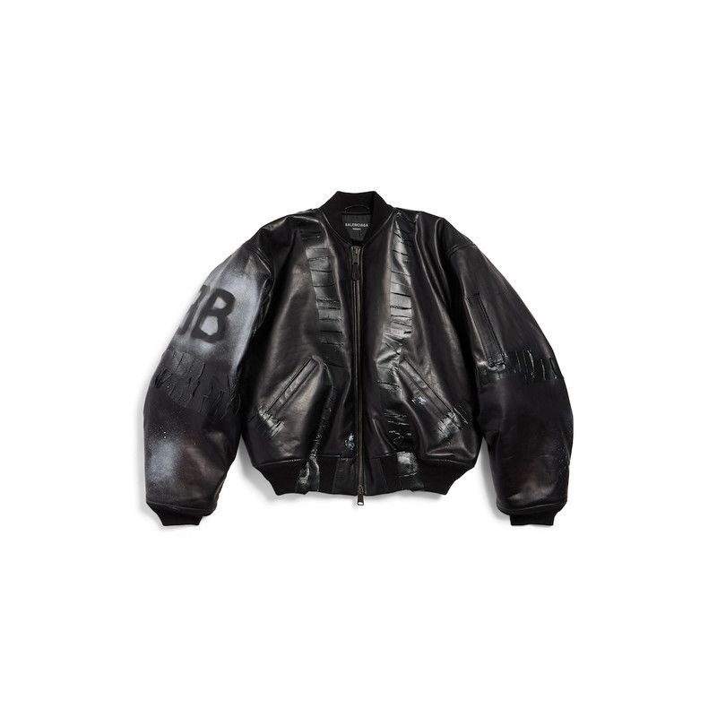 Balenciaga o1bcso1str0426 Bomber Jacket in Black Size US S / EU 44-46 / 1 - 1 Thumbnail