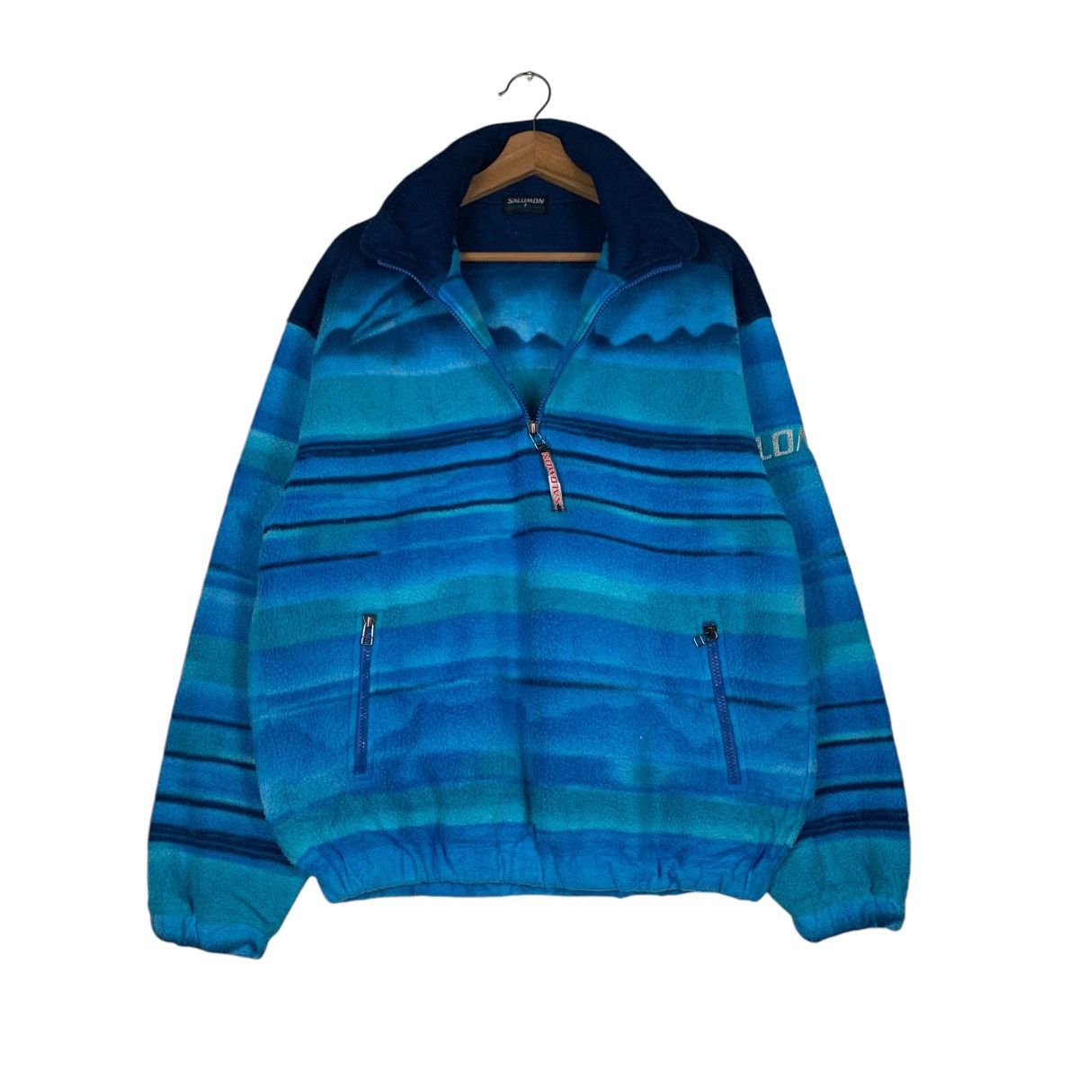 SALOMON Half Zip Pullover Blue Fleece #1360-C61