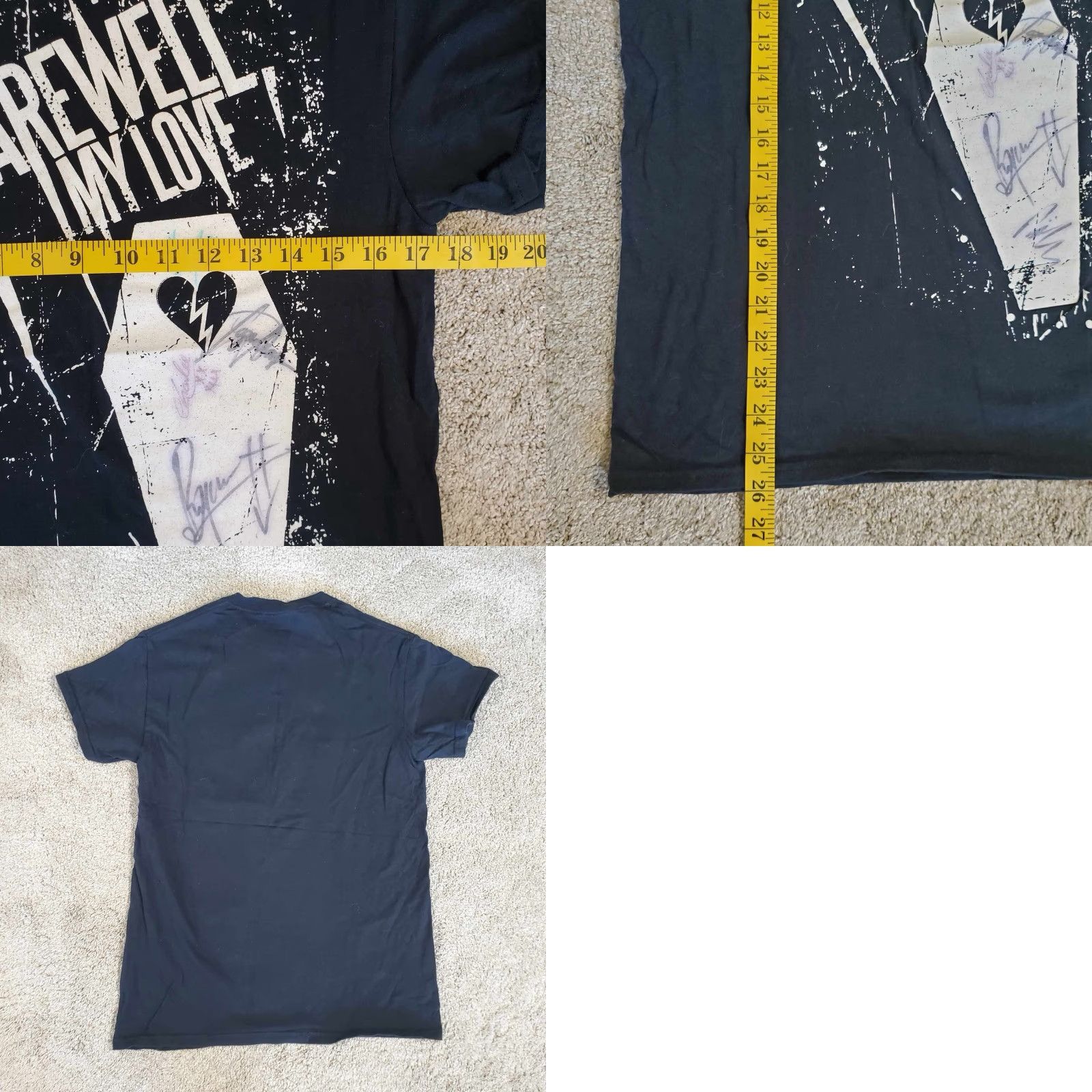 Gildan VINTAGE Farewell My Love tour T Shirt Band Tee SIGNED Size Small RARE S Black Gildan Unisex Adults T-Shirt Size US S / EU 44-46 / 1 - 8 Thumbnail