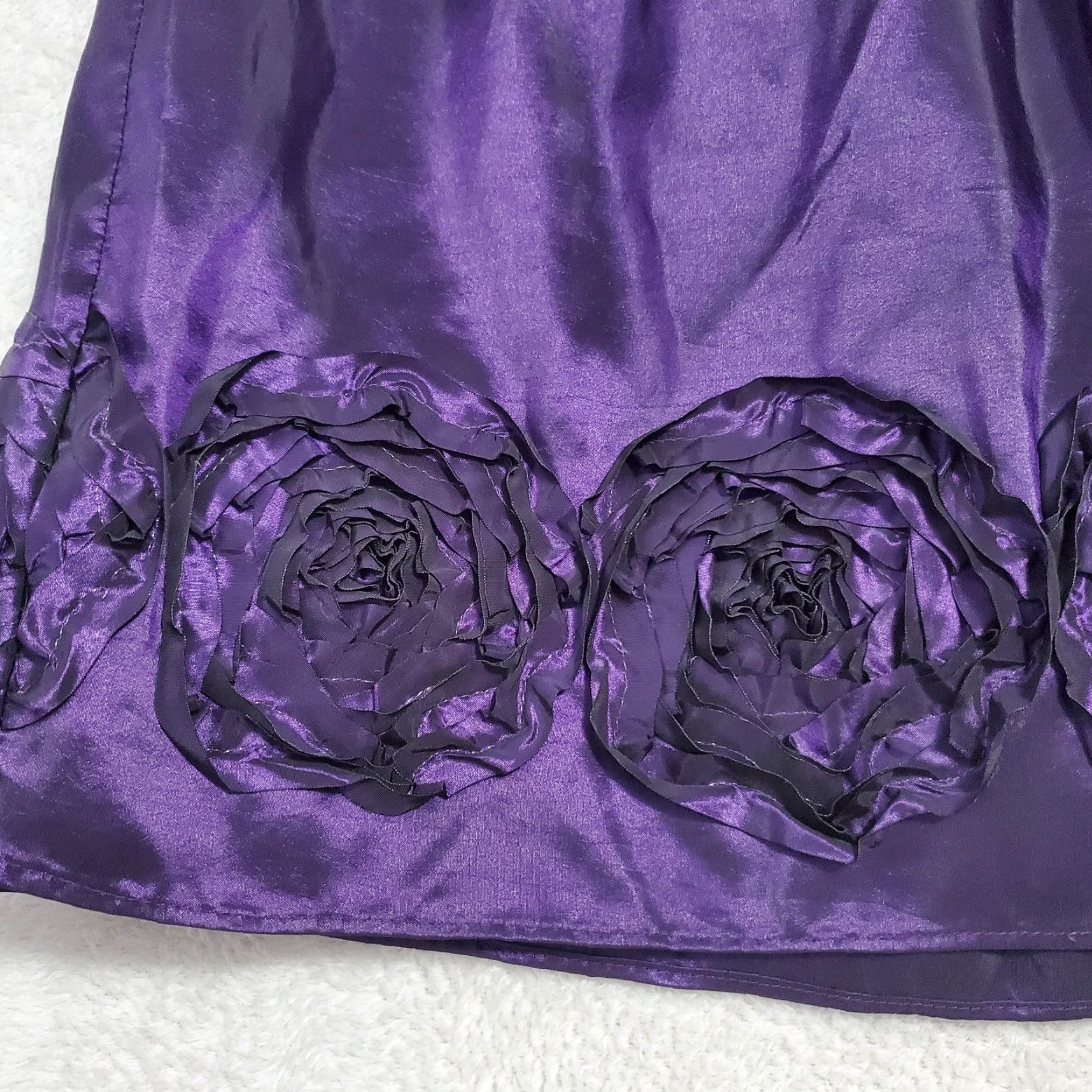 Vintage VINTAGE Iz Byer Whimsigoth Fairy Mini Skirt Women L Purple Iridescent Rosettes Pull On Witchy Skirt Size 36" / US 14 / IT 50 - 4 Thumbnail