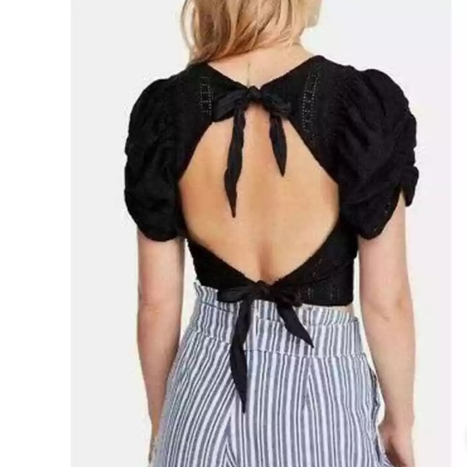 Free People Free People Star Struck Tee – Black – Size M – EUC Size M / US 6-8 / IT 42-44 - 3 Thumbnail