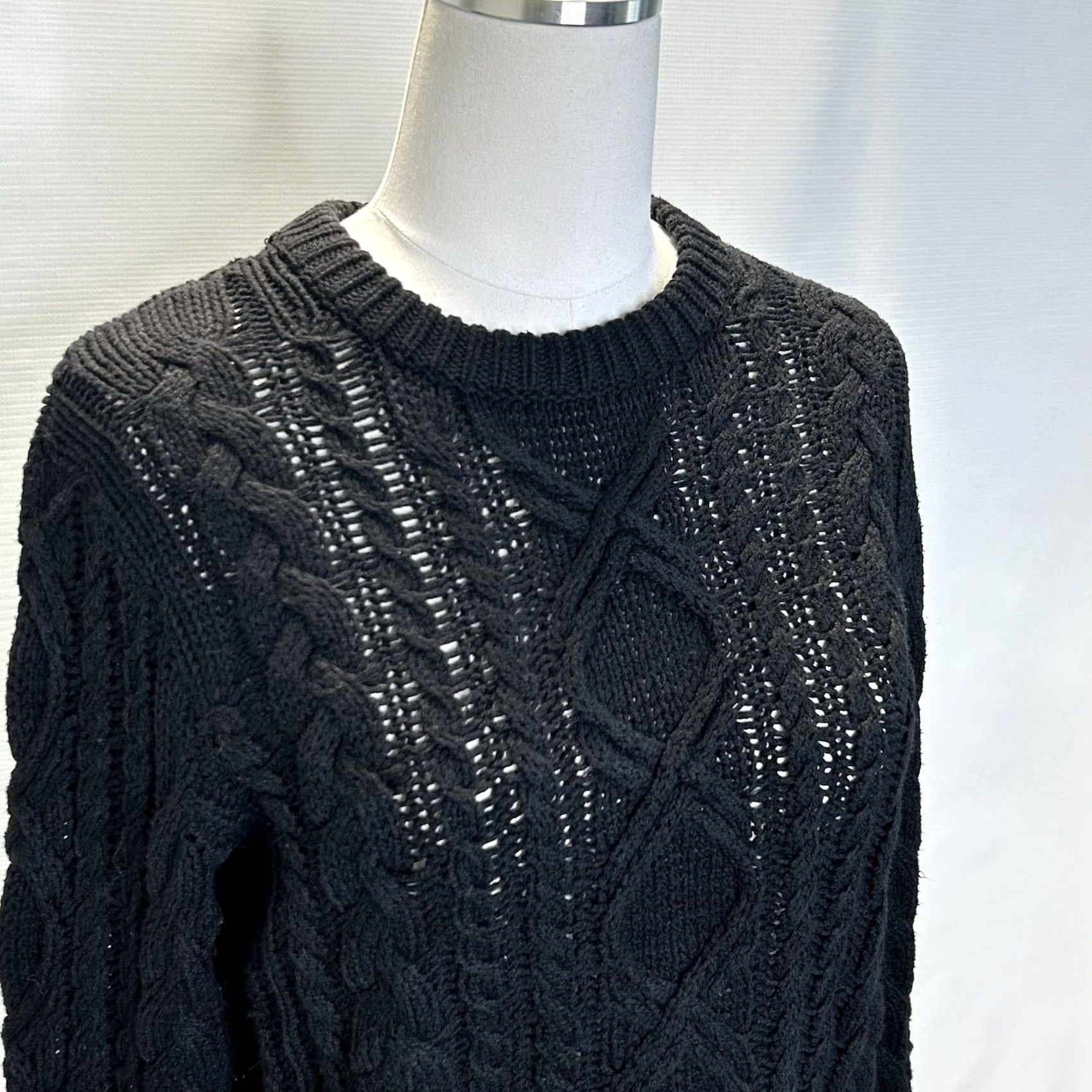 Ralph Lauren VINTAGE Denim & Supply Ralph Lauren Womens Cable Knit Sweater Size Medium In Black Size M / US 6-8 / IT 42-44 - 2 Thumbnail