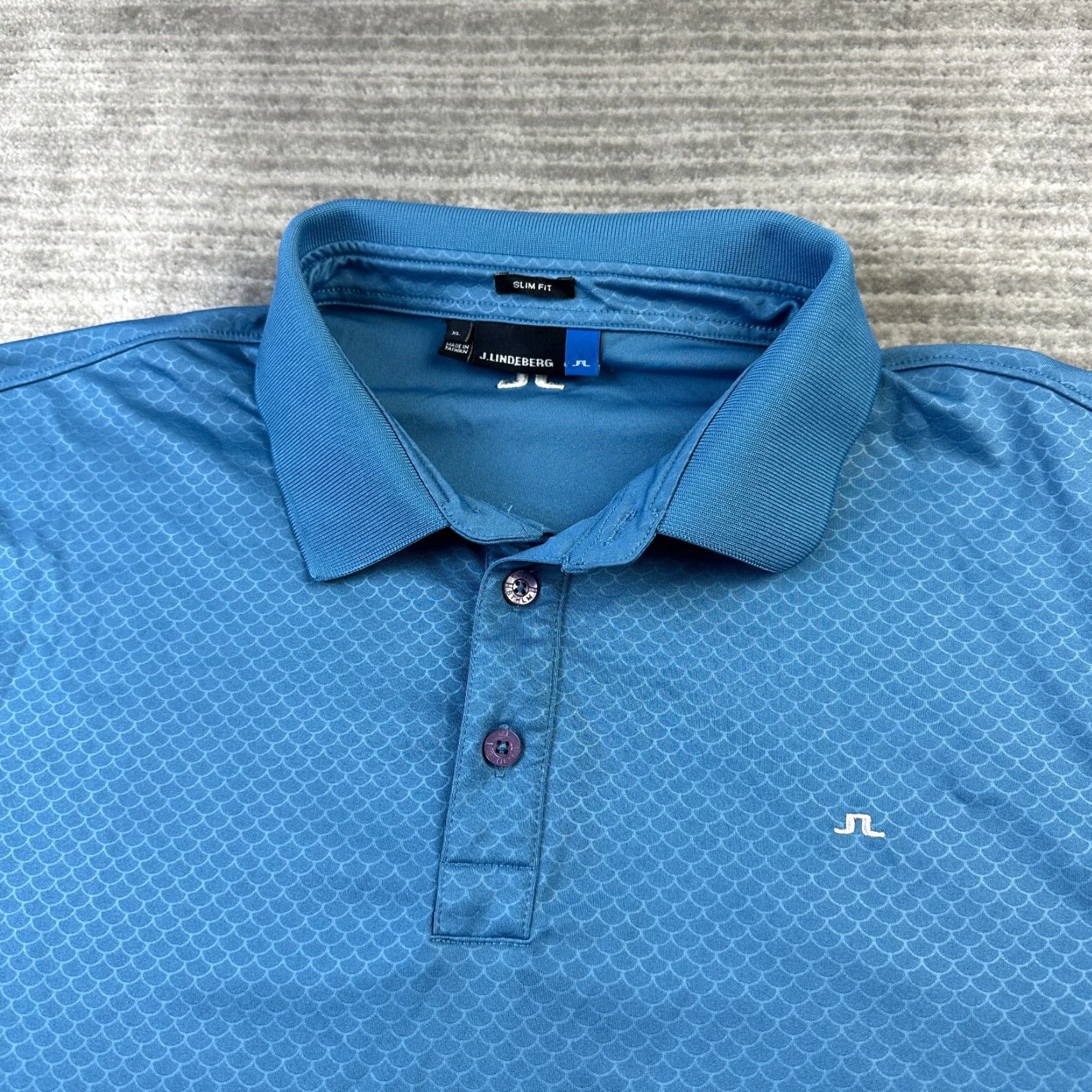 J.Lindeberg J. Lindeberg Polo Shirt Mens Extra Large Michael Scale Slim Fit TX Jersey+ Golf Blue Size US XL / EU 56 / 4 - 3 Thumbnail