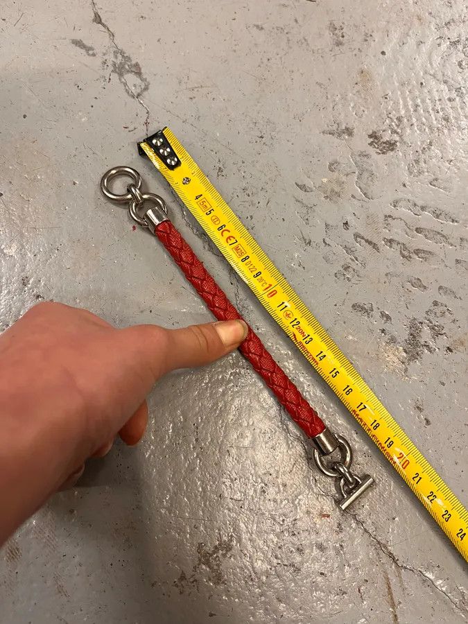 Prada 2000s Prada Red Woven Leather Bracelet Size ONE SIZE - 6 Thumbnail