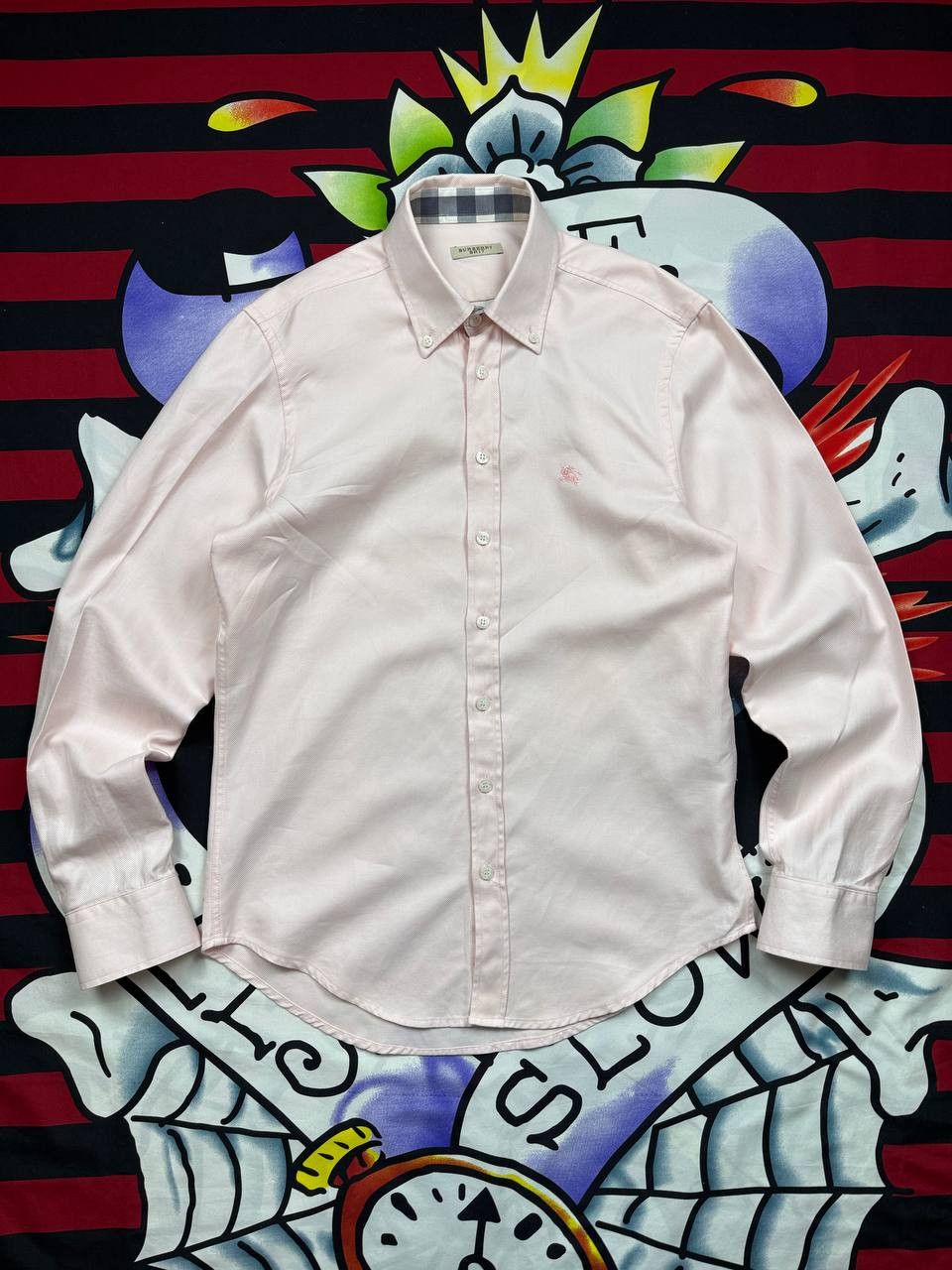 Burberry Brit nova check button up shirt in pink Size S