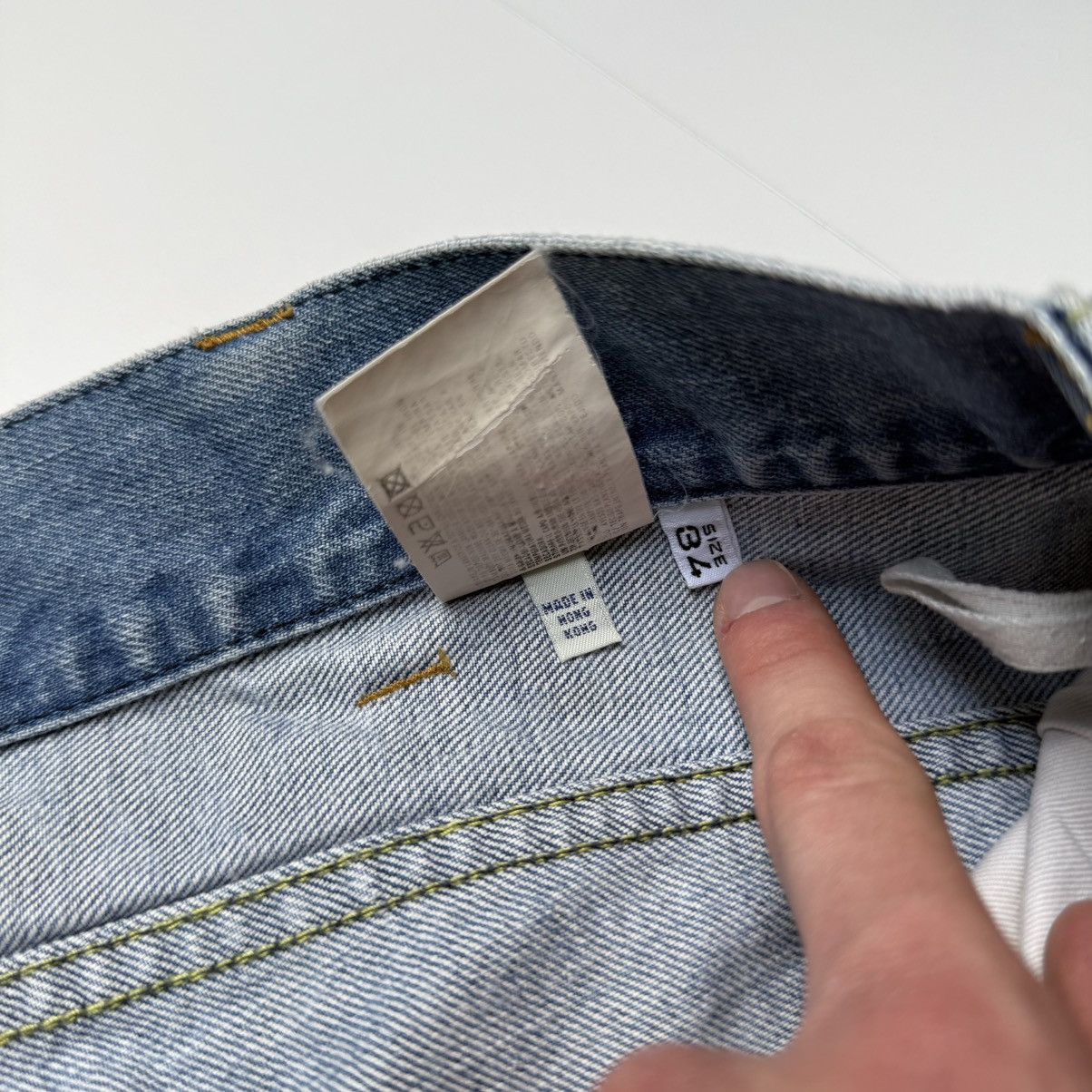 Armani Vintage armani big logo indigo series baggy faded jeans Size US 34 / EU 50 - 7 Thumbnail