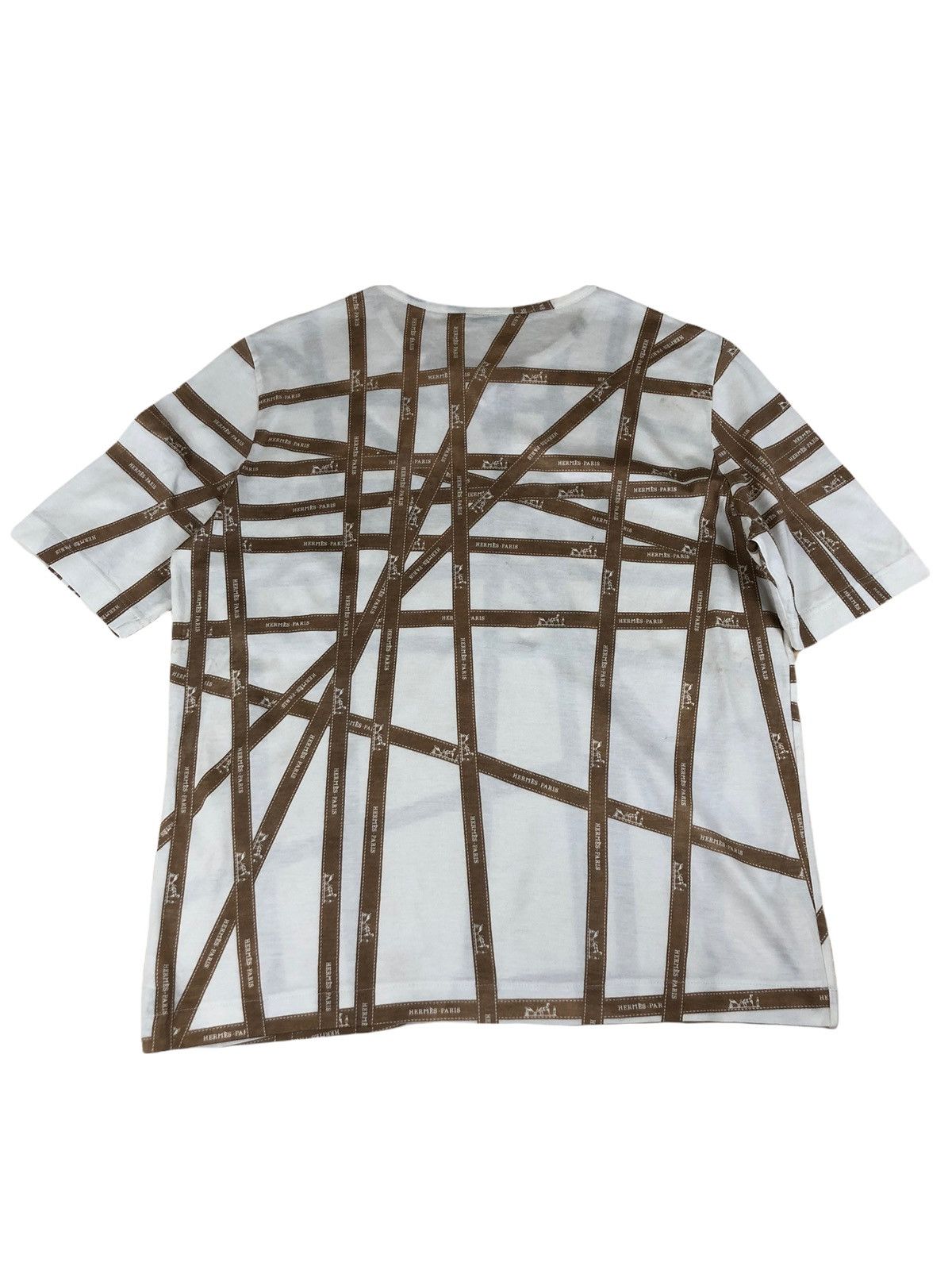 Hermes × Maison Margiela 1990s Hermes by Martin Margiela Ribbon Cut & Sewn Tshirt Size US S / EU 44-46 / 1 - 4 Thumbnail