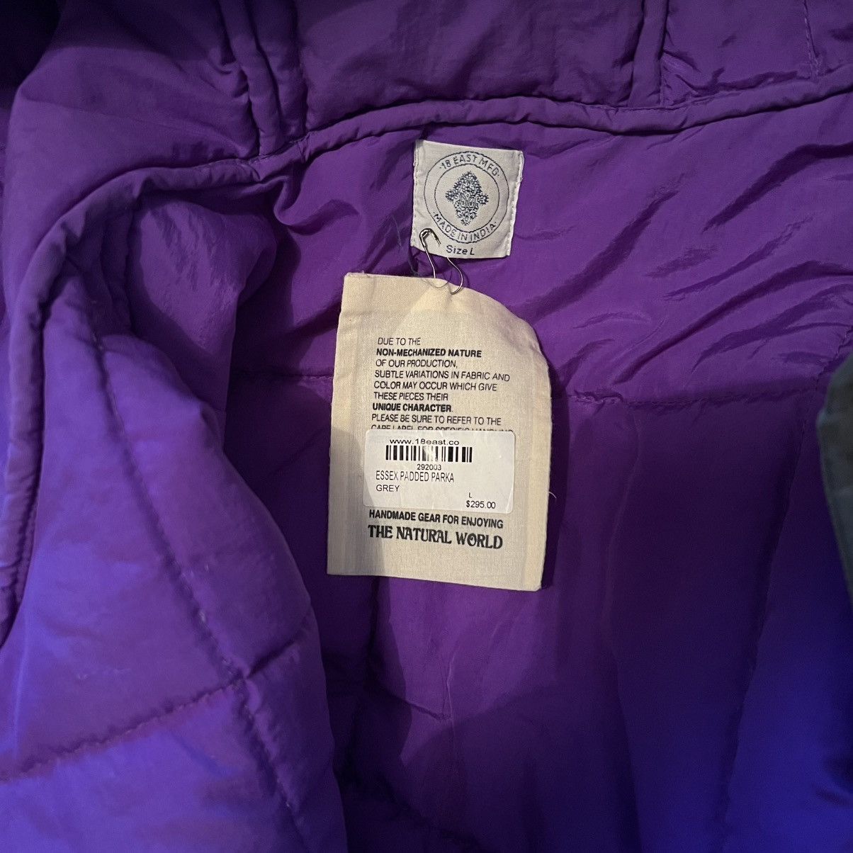 18 East 18 East Essex Padded Parka - L - Grey / Purple Size US L / EU 52-54 / 3 - 7 Thumbnail